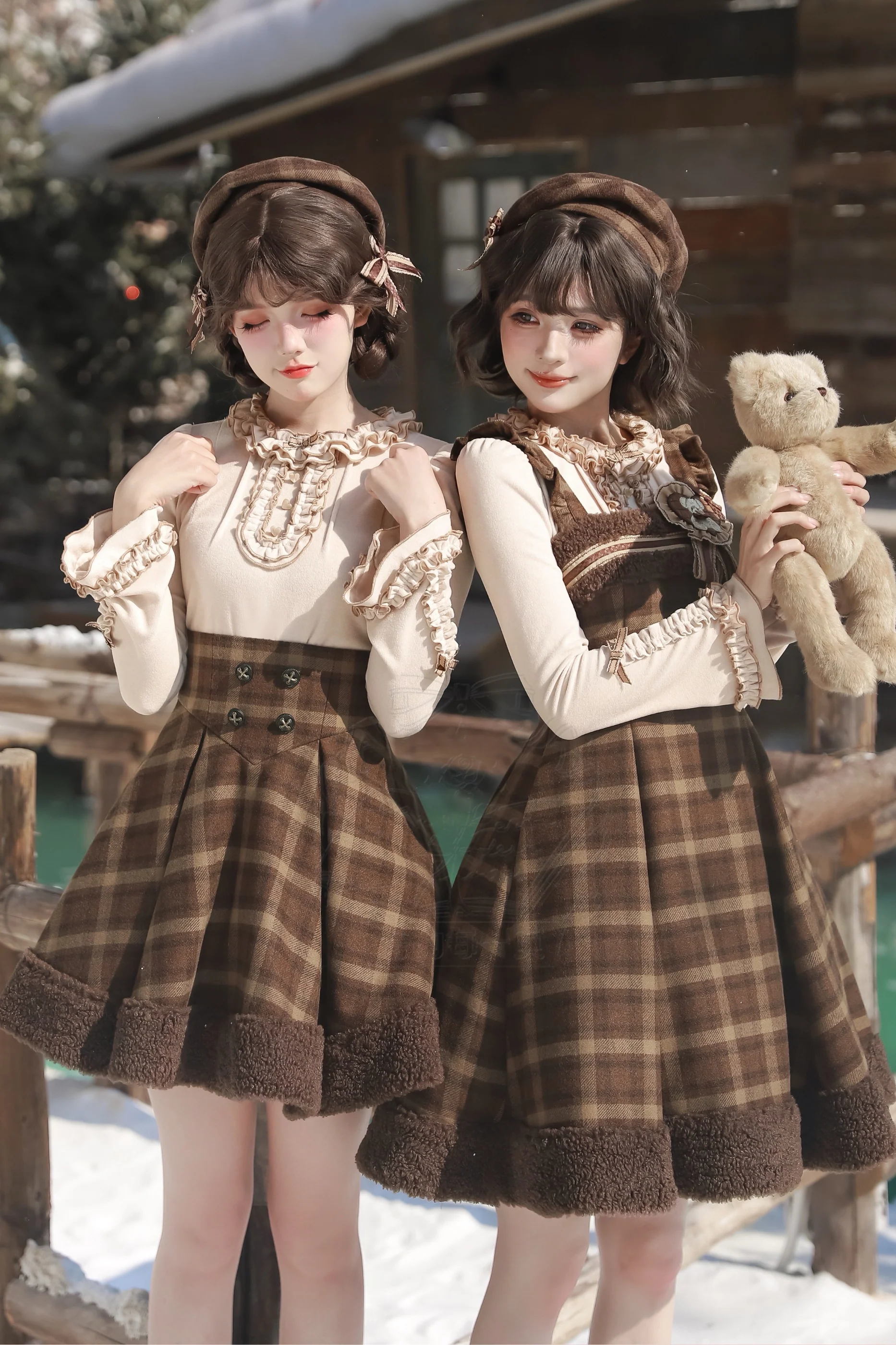 【February 28 Reservation Deadline】Doll Check Lolita Cape + Dress + Skirt + Tops - Image 7