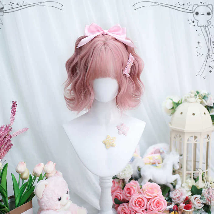 Lolita Curly Short Pink Wig - Image 3