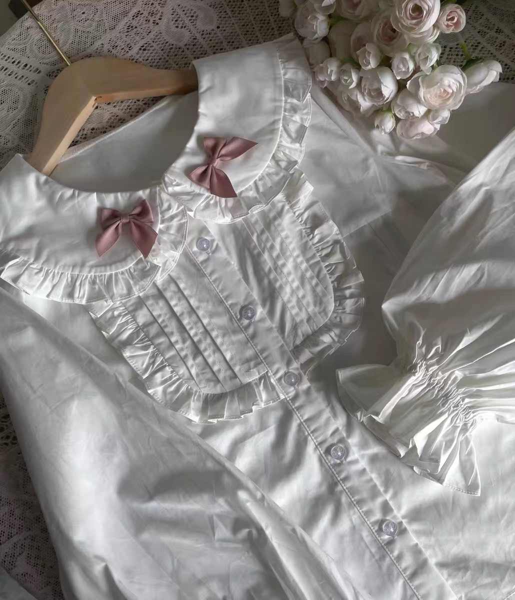 Lolita Doll Collar Puff Sleeve Shirt - Image 3