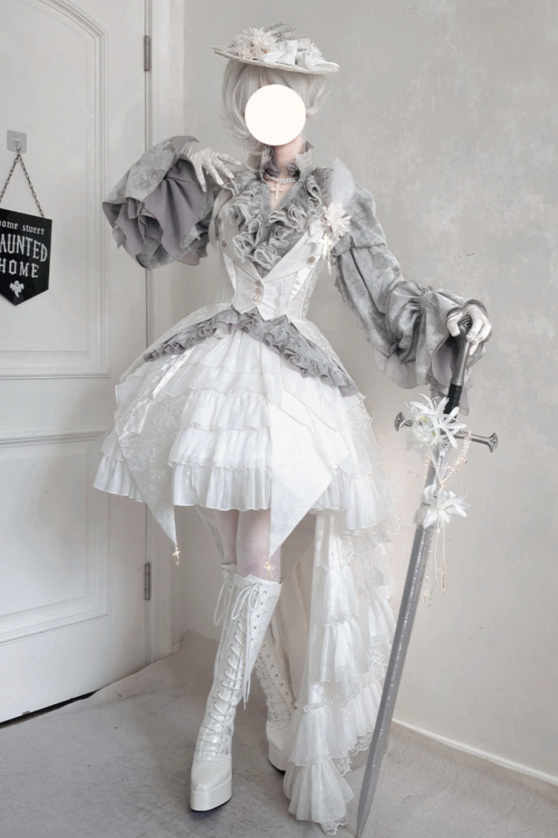 Fishbone Bustier Lolita Skirt + Shirt + Vest + Tail + Pants - Image 24