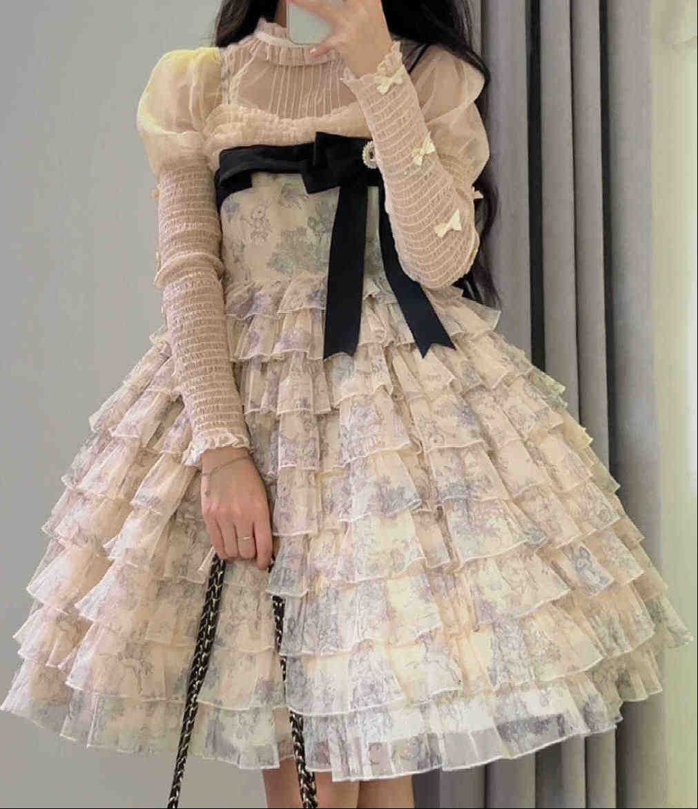 Lolita Floral Puffy Princess Dress - Image 2