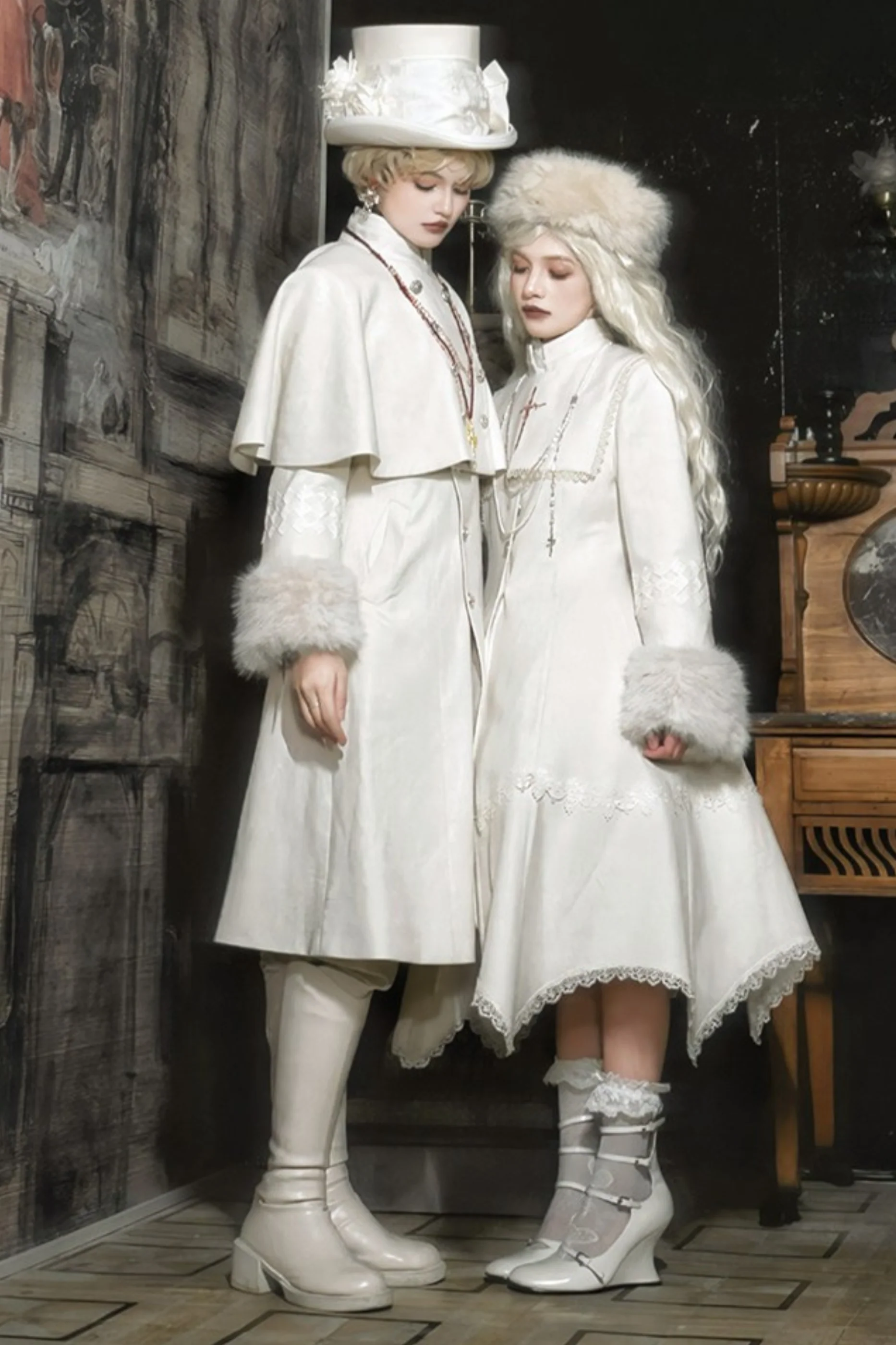 Gothic Lolita Coat + Cape + Cross Collar - Image 3