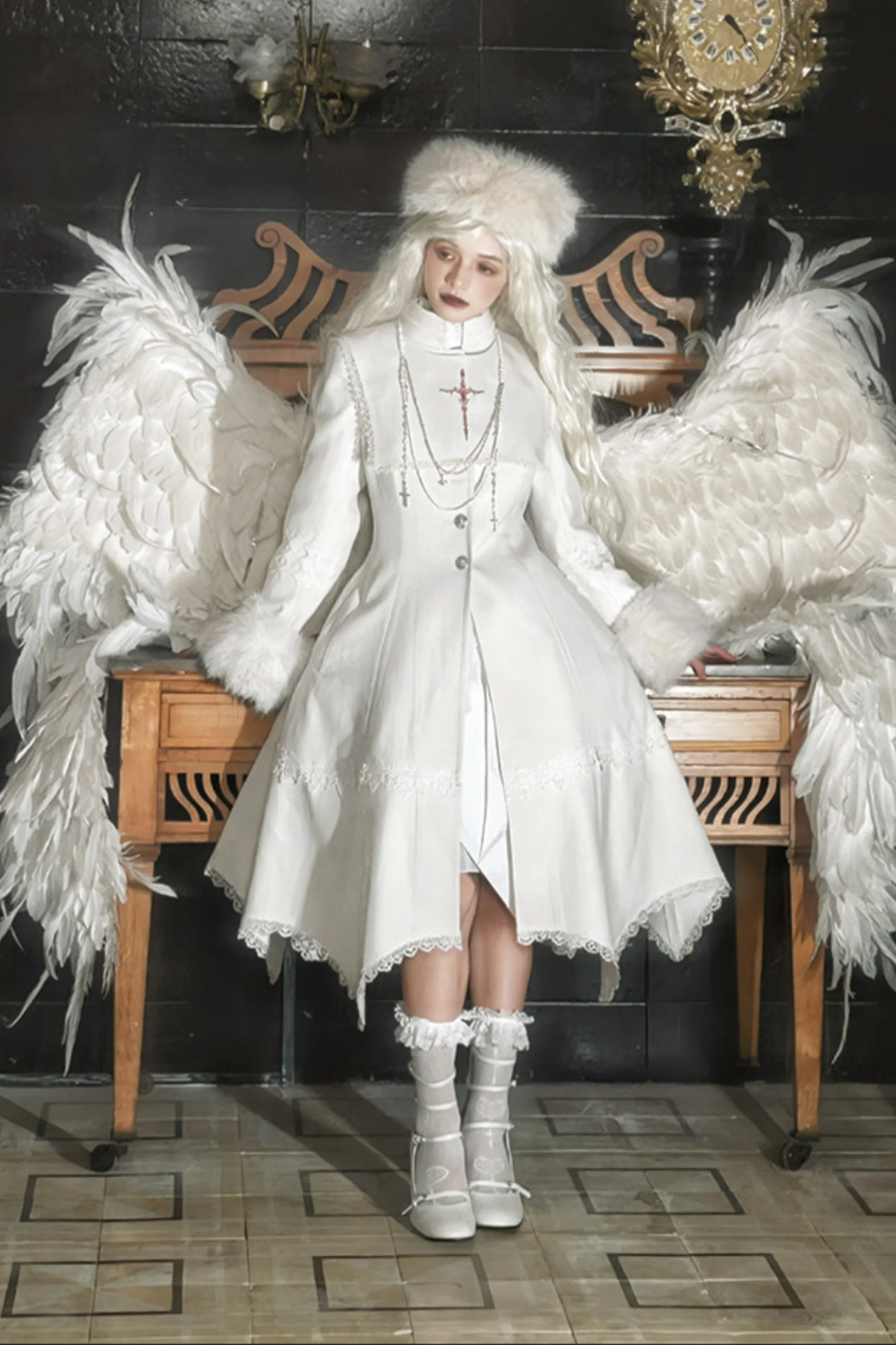 Gothic Lolita Coat + Cape + Cross Collar - Image 4