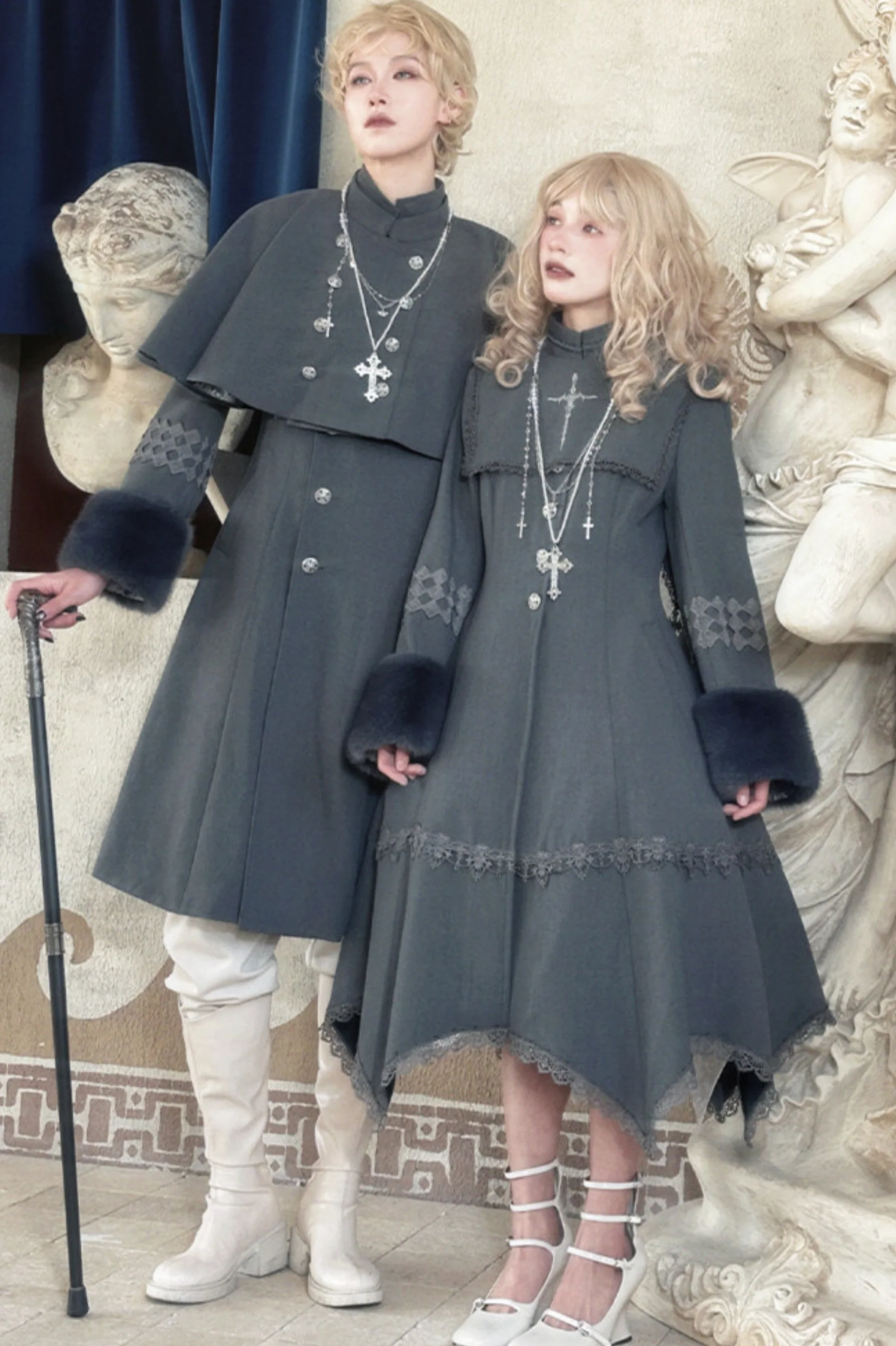 Gothic Lolita Coat + Cape + Cross Collar - Image 6