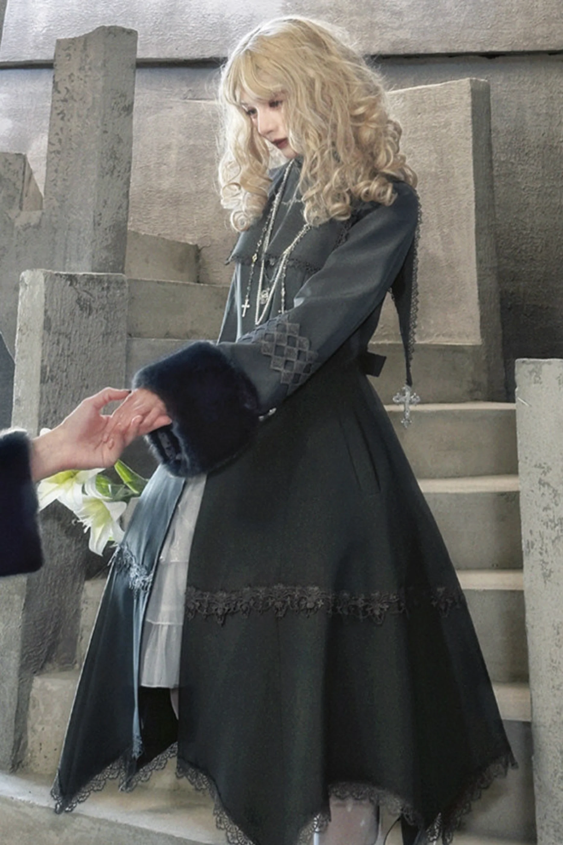 Gothic Lolita Coat + Cape + Cross Collar - Image 7