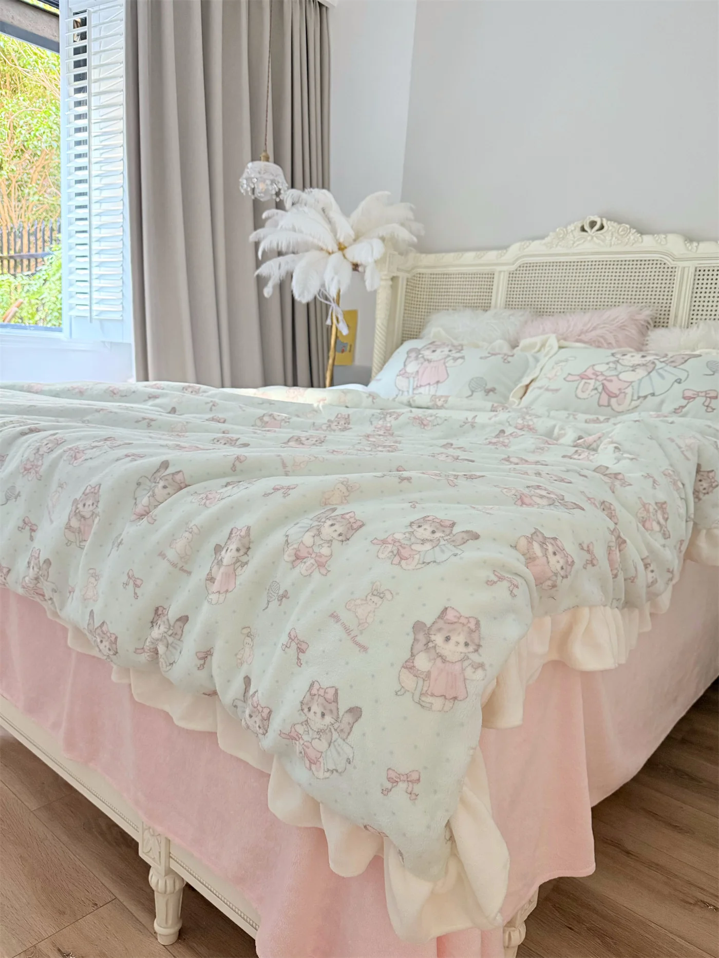 Lolita milk blue kitten bed sheet set of four - Image 5