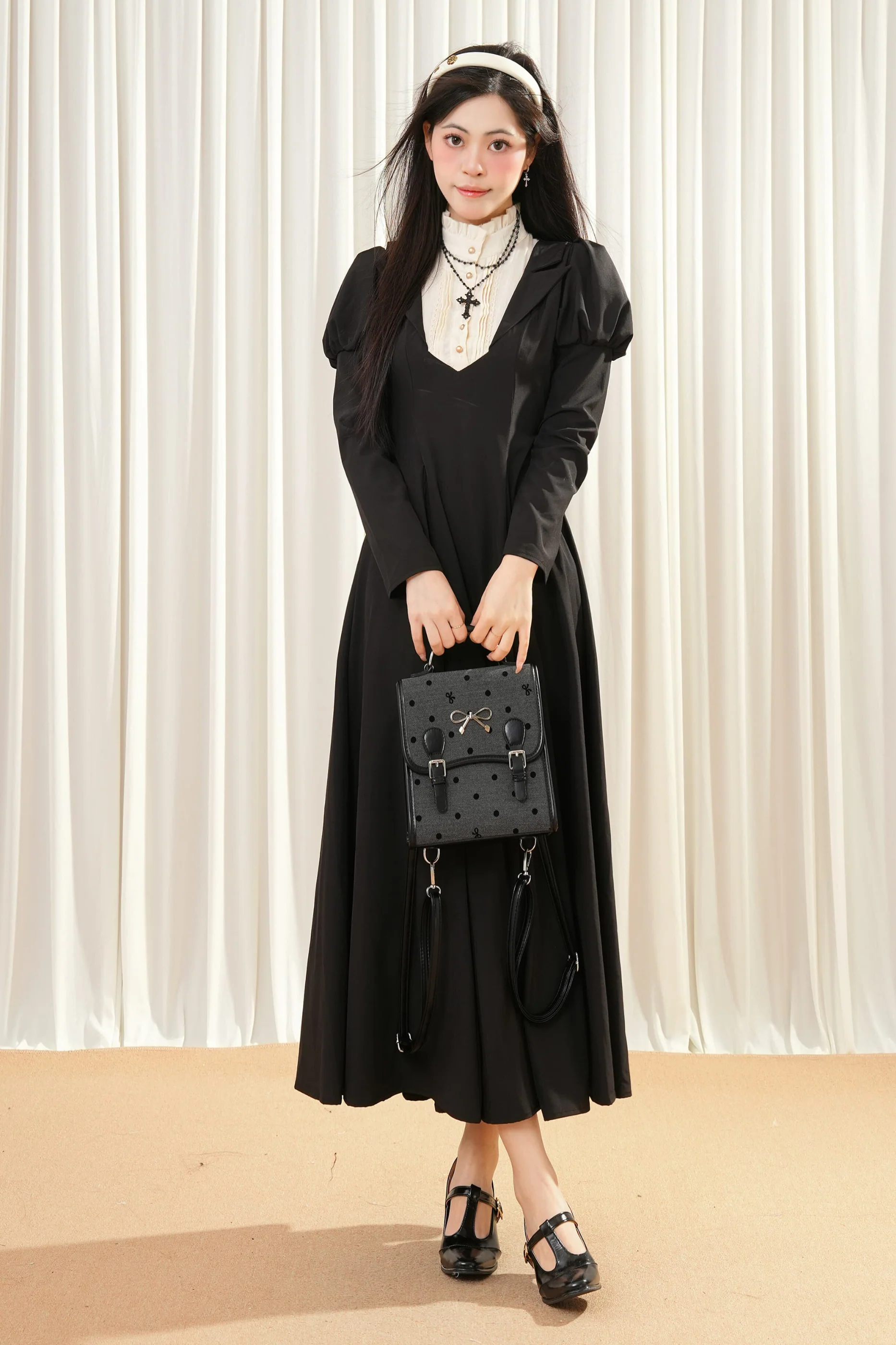 Lolita Nun Style Black Dress - Image 3
