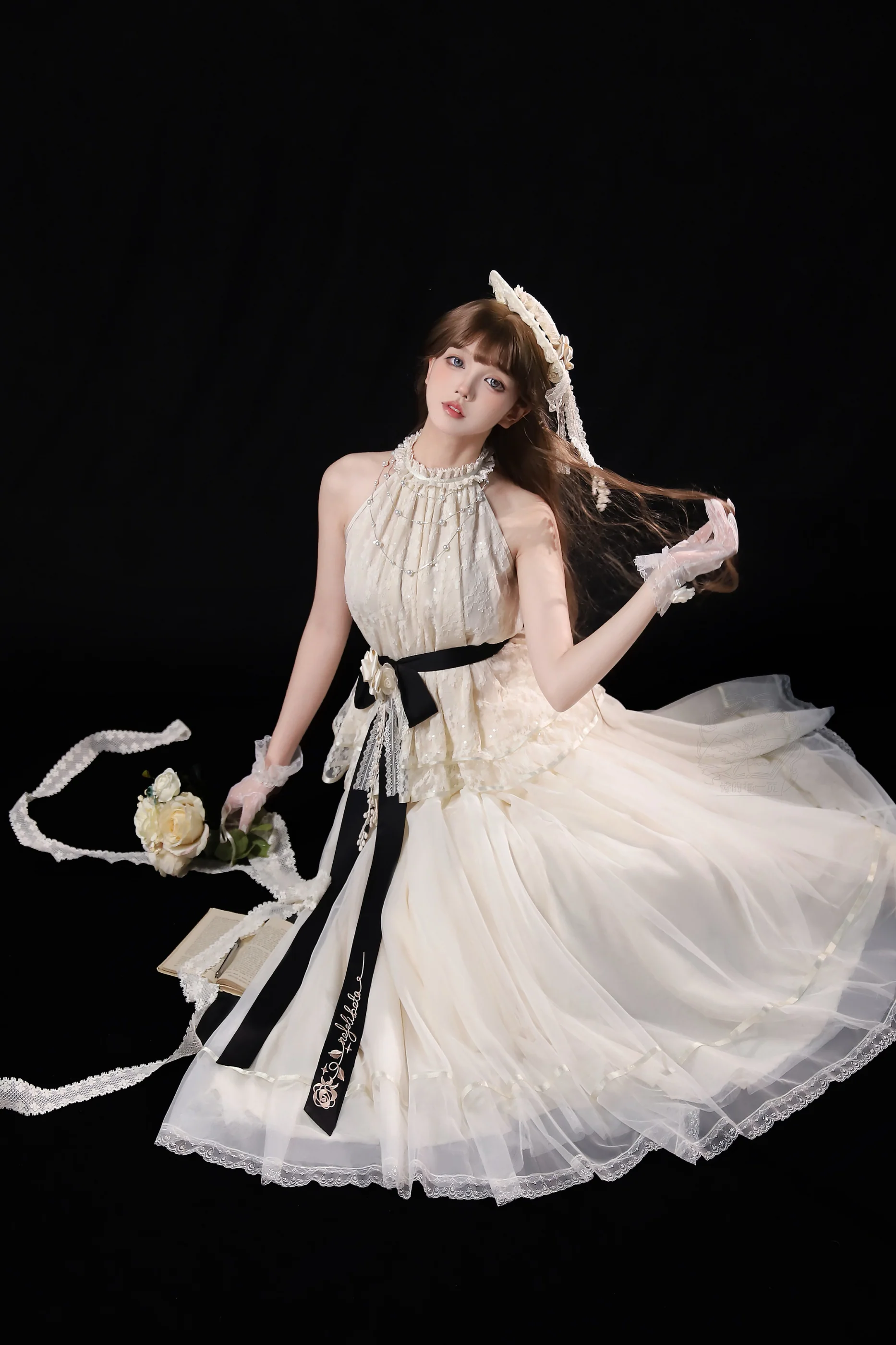 [Pre-order] Retro Elegant Inner + Top + Skirt + Accessories - Image 12
