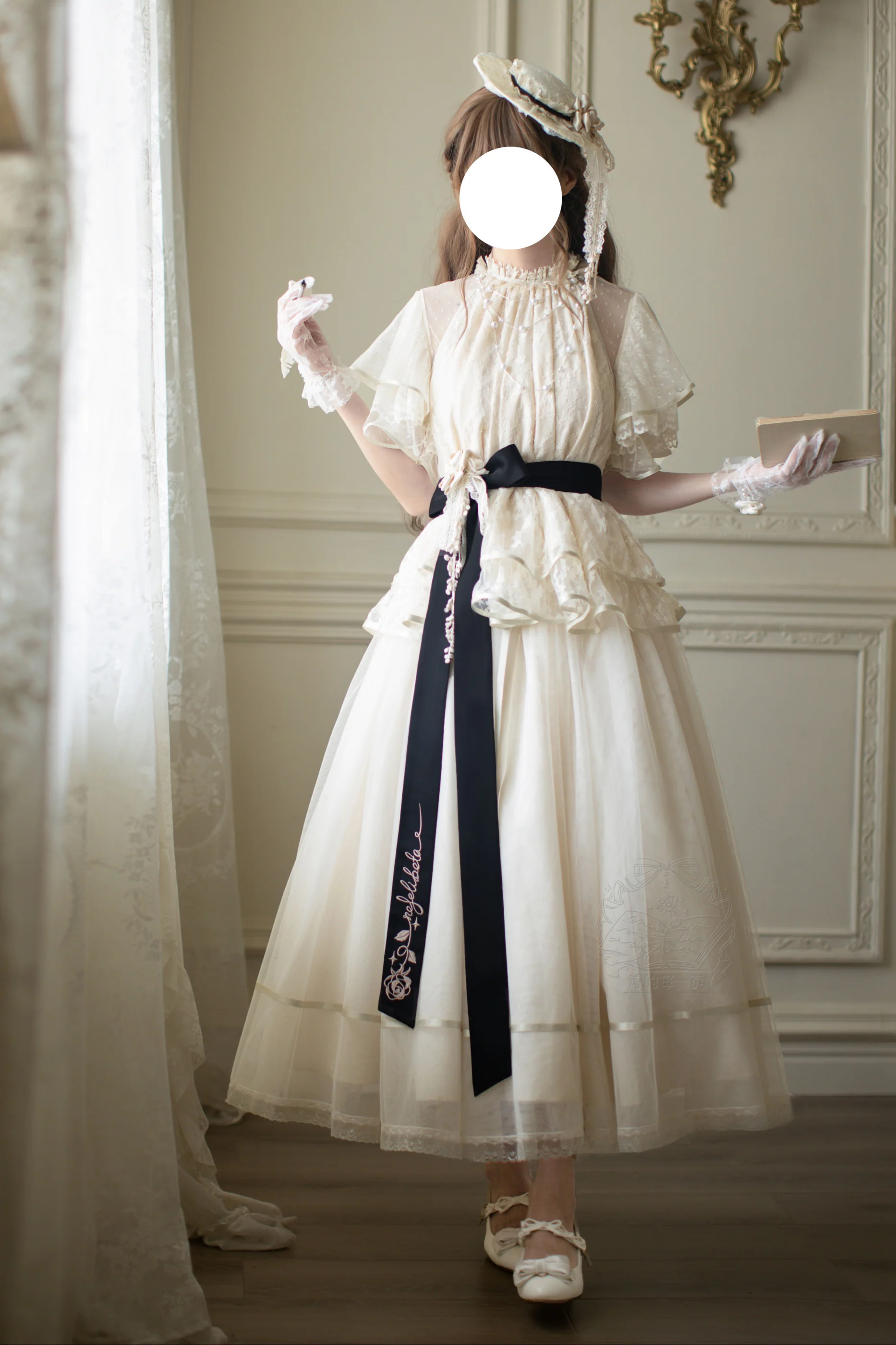 [Pre-order] Retro Elegant Inner + Top + Skirt + Accessories - Image 15