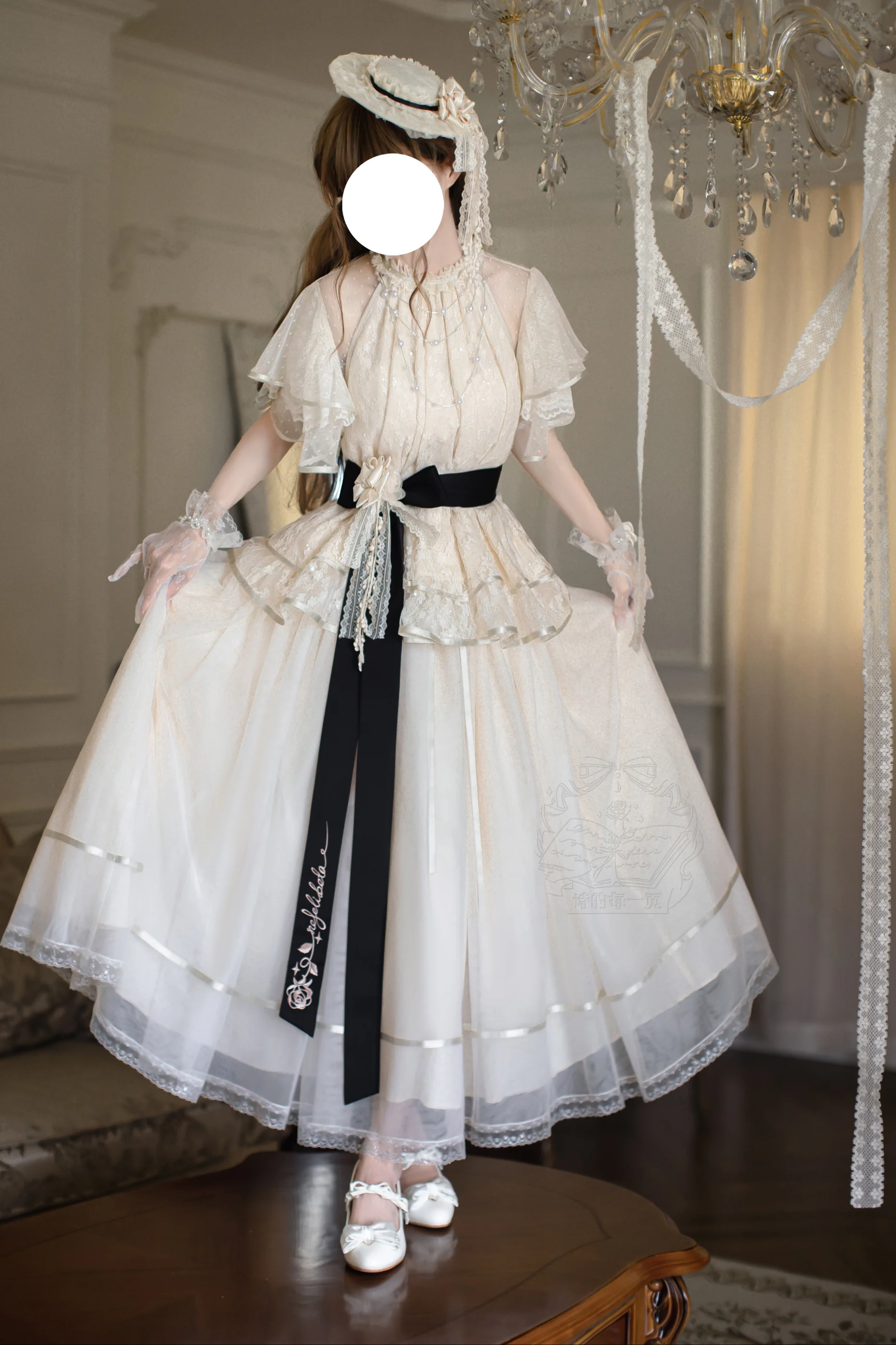 [Pre-order] Retro Elegant Inner + Top + Skirt + Accessories - Image 18