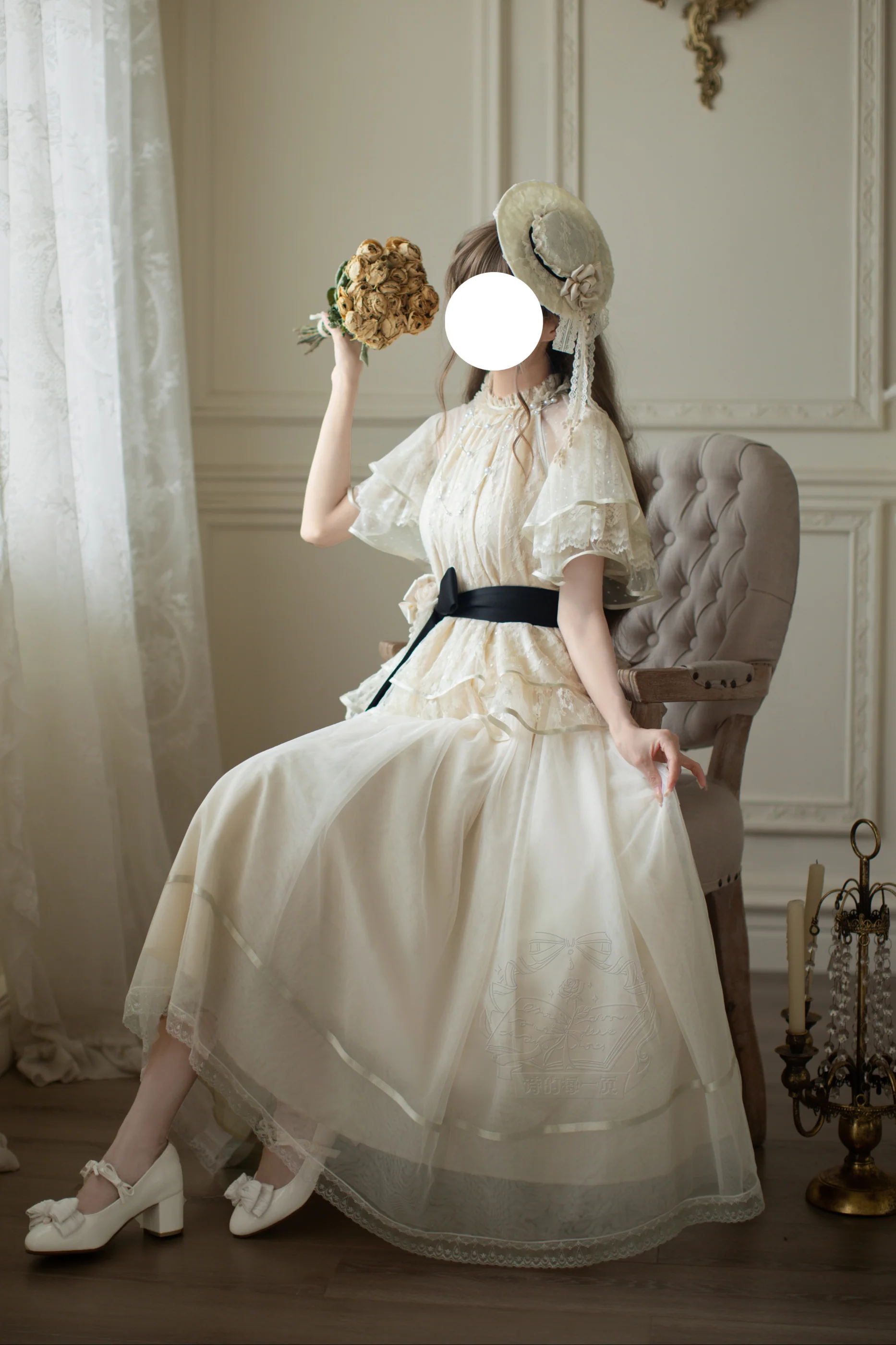 [Pre-order] Retro Elegant Inner + Top + Skirt + Accessories - Image 19