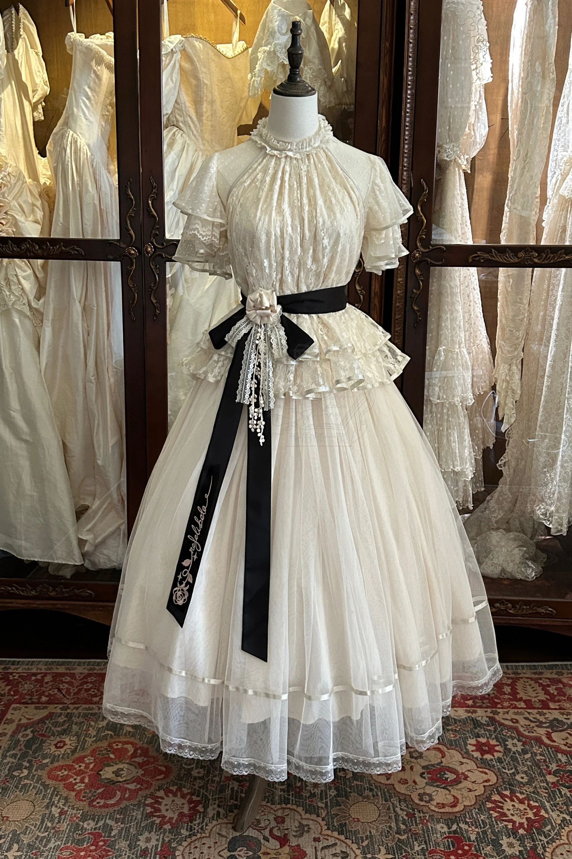 [Pre-order] Retro Elegant Inner + Top + Skirt + Accessories - Image 25
