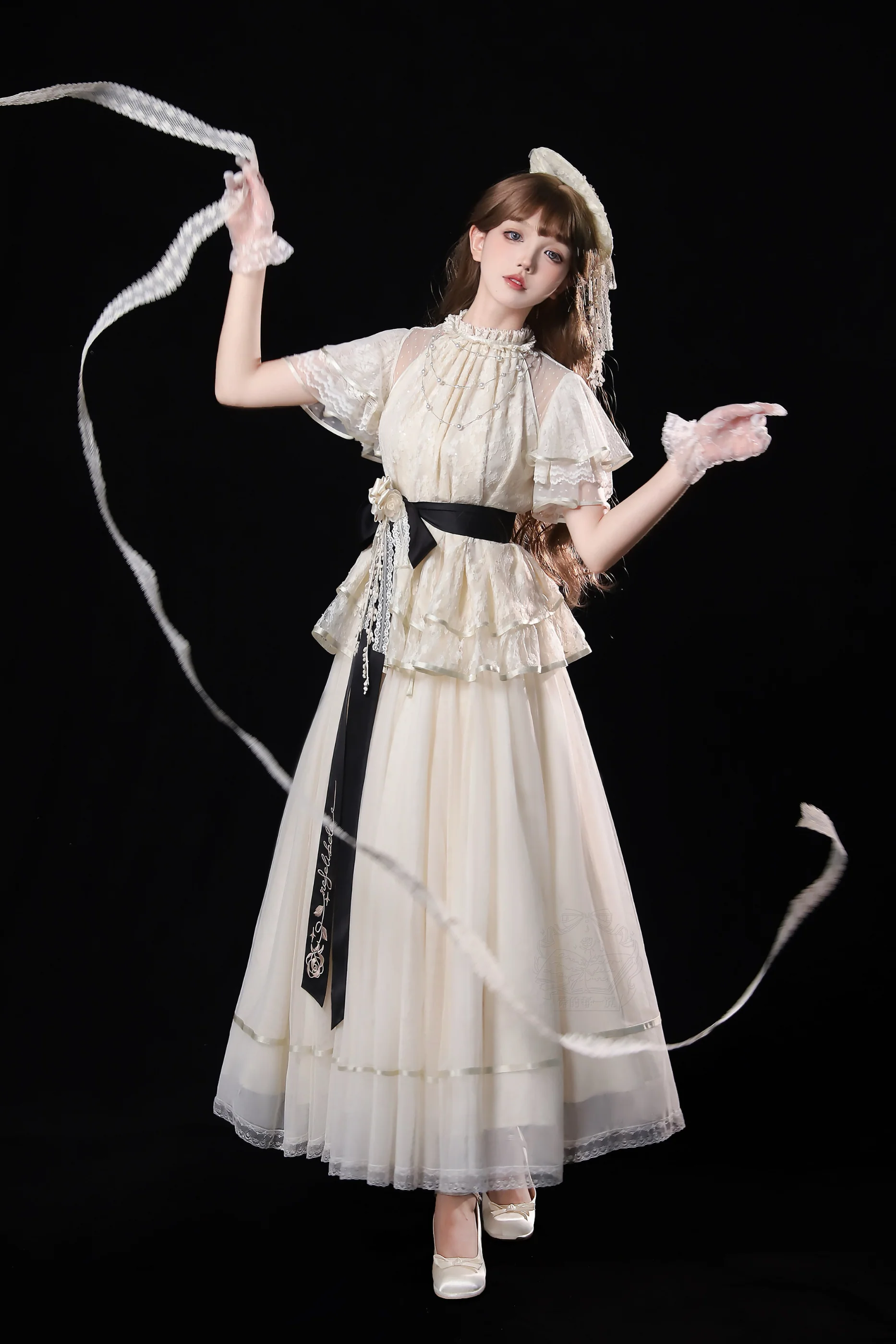 [Pre-order] Retro Elegant Inner + Top + Skirt + Accessories - Image 34