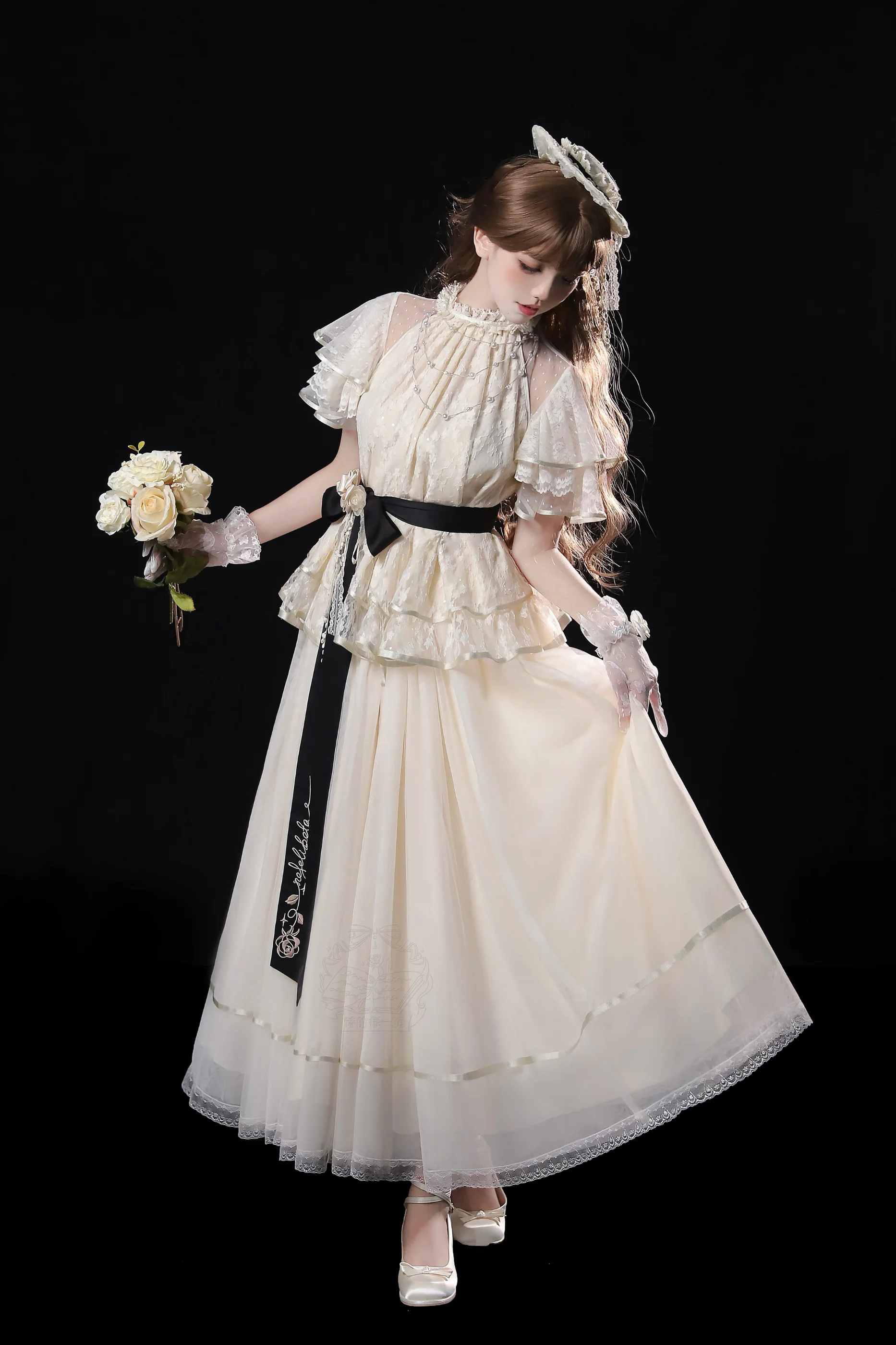 [Pre-order] Retro Elegant Inner + Top + Skirt + Accessories - Image 37