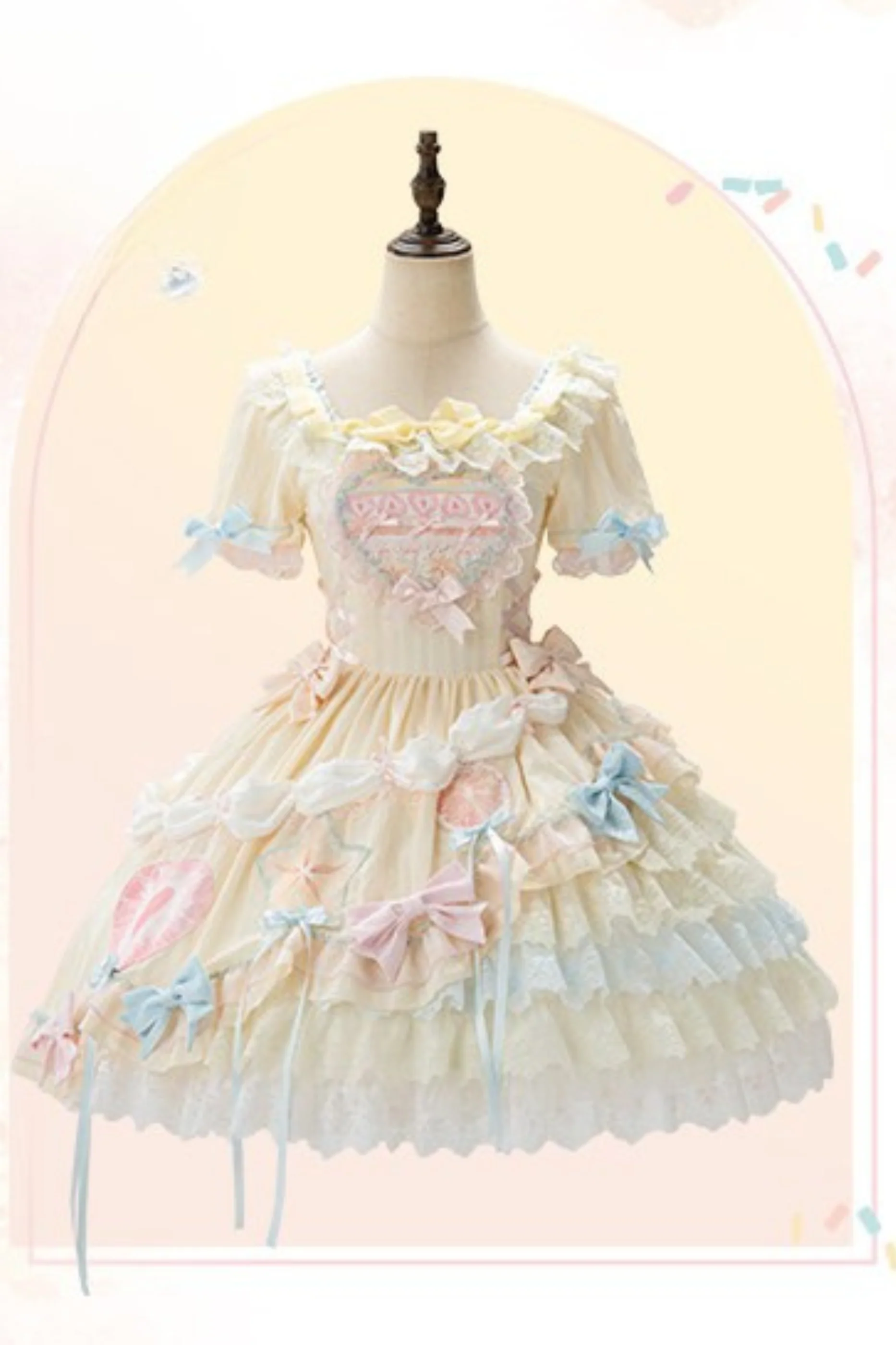 Slice Cake Gorgeous Lolita Dress + Jumper Skirt + Headband + Clip + Hat - Image 14