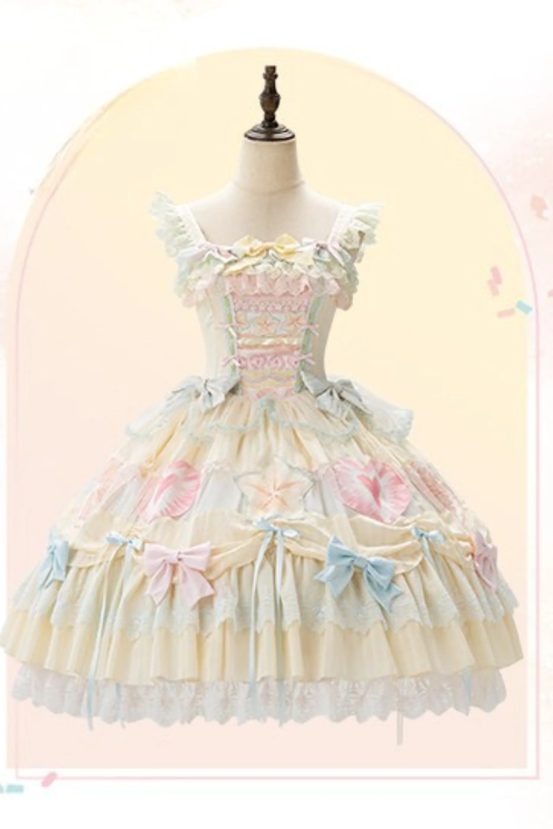 Slice Cake Gorgeous Lolita Dress + Jumper Skirt + Headband + Clip + Hat - Image 15