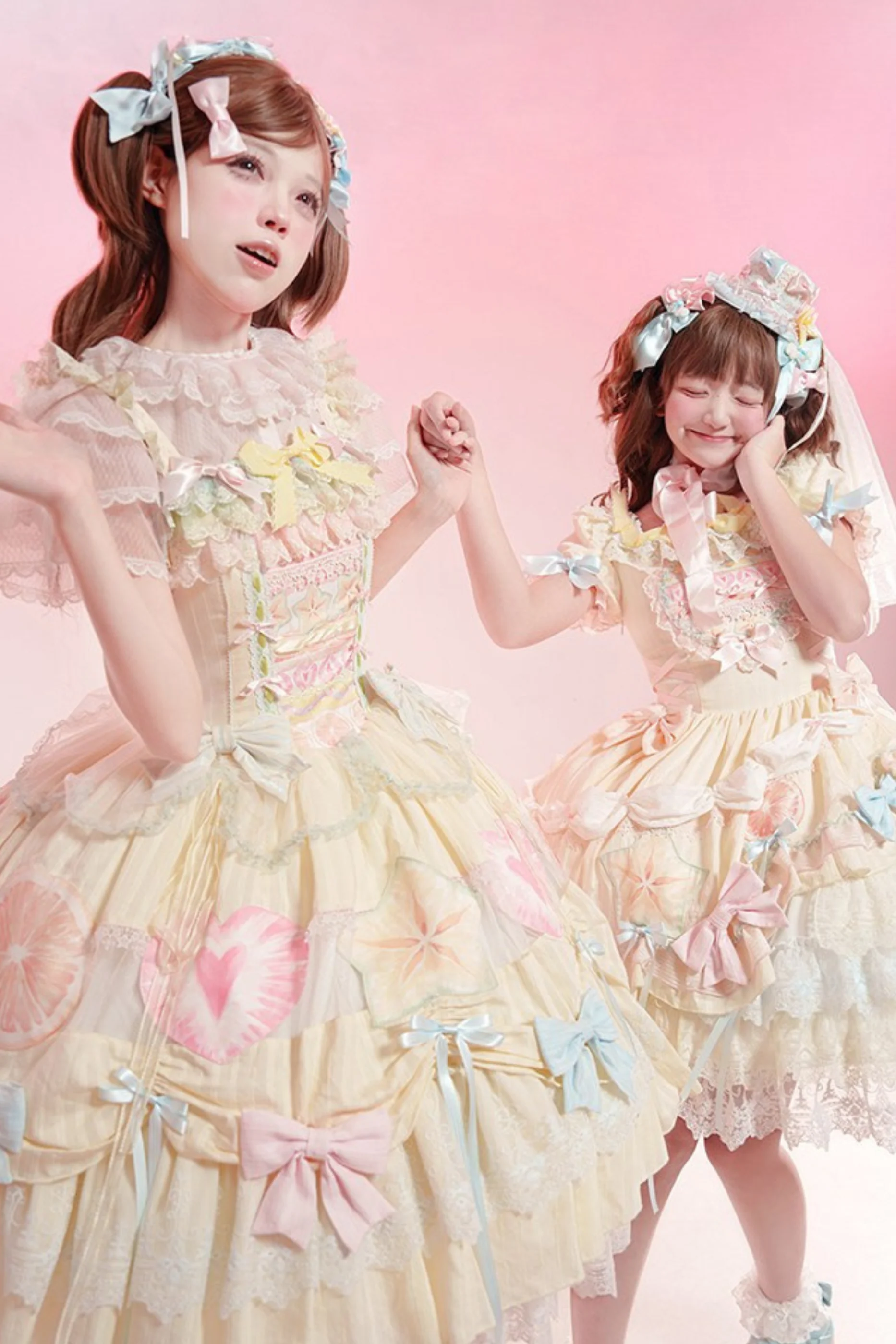 Slice Cake Gorgeous Lolita Dress + Jumper Skirt + Headband + Clip + Hat - Image 4