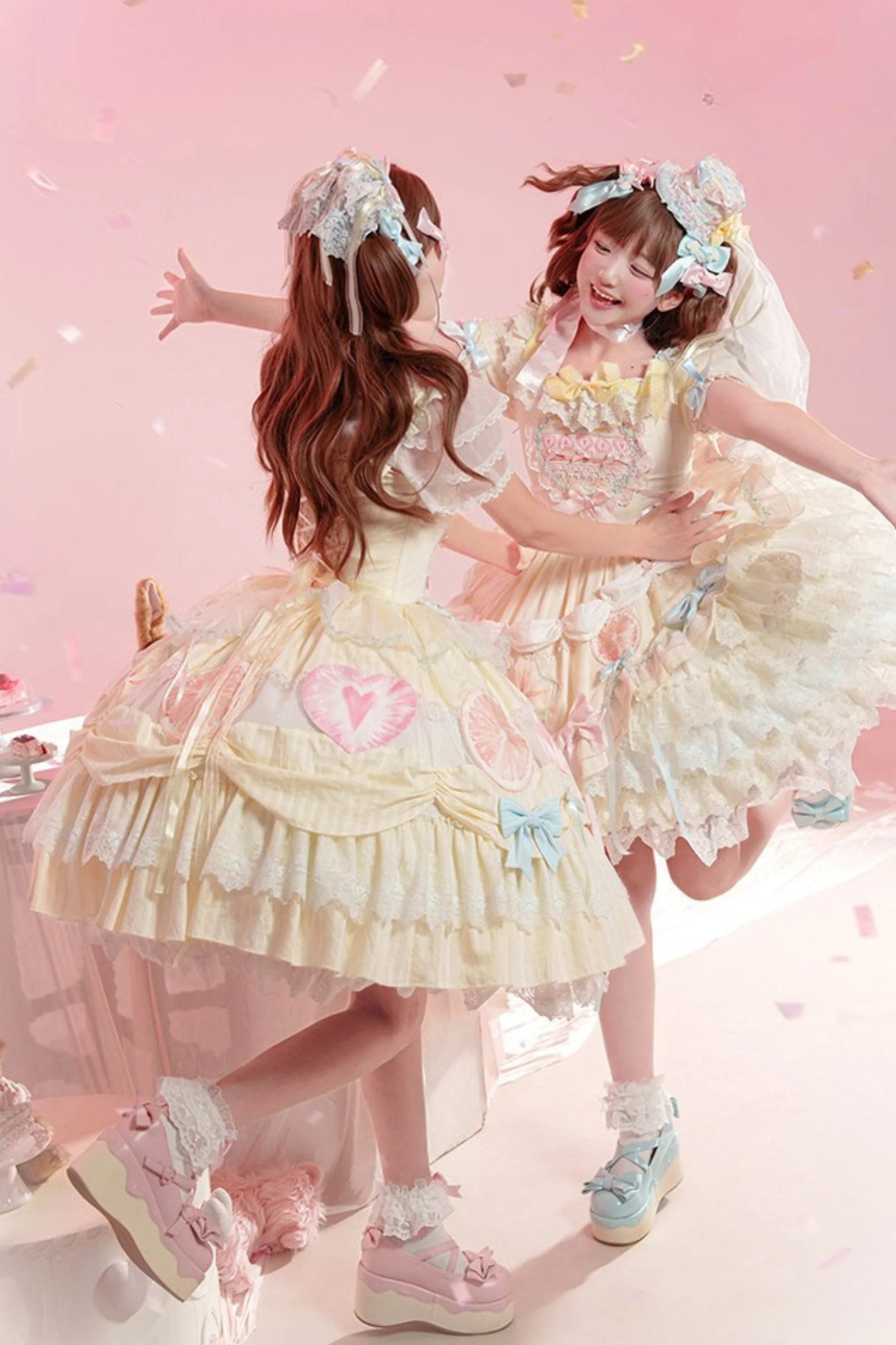 Slice Cake Gorgeous Lolita Dress + Jumper Skirt + Headband + Clip + Hat - Image 7