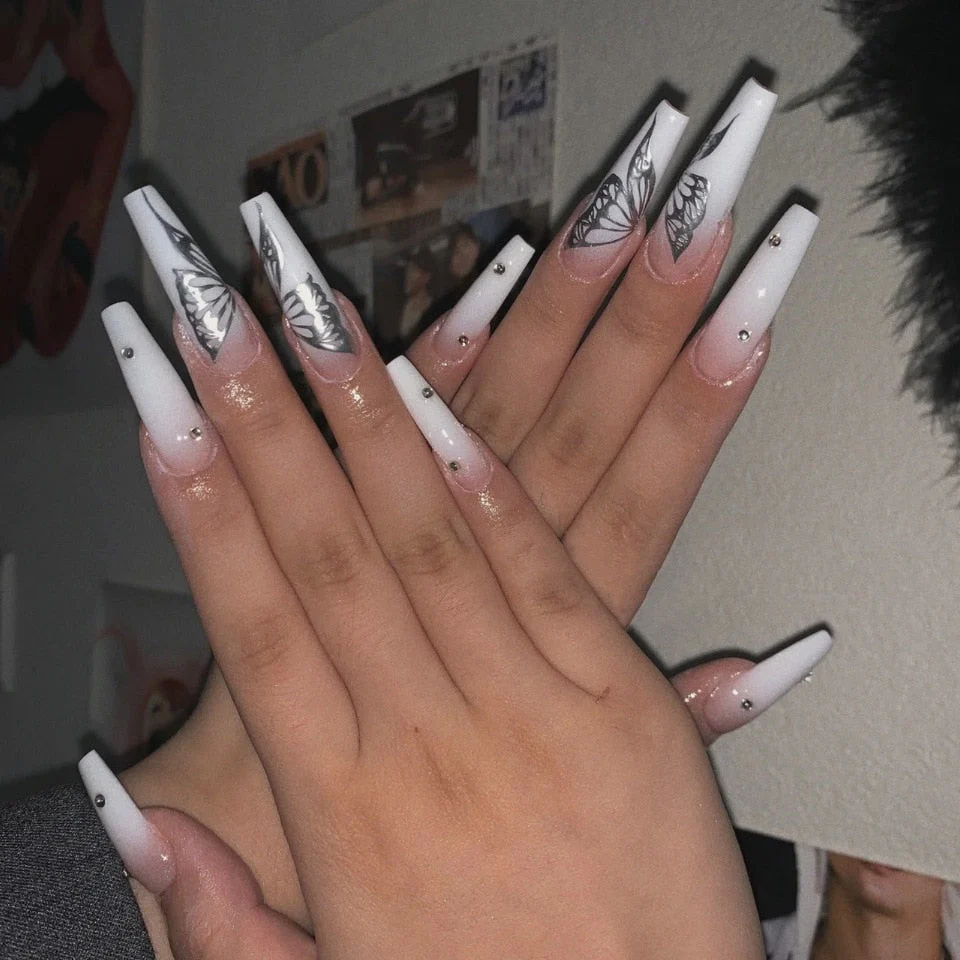 Long Square Press On Nails - Image 36
