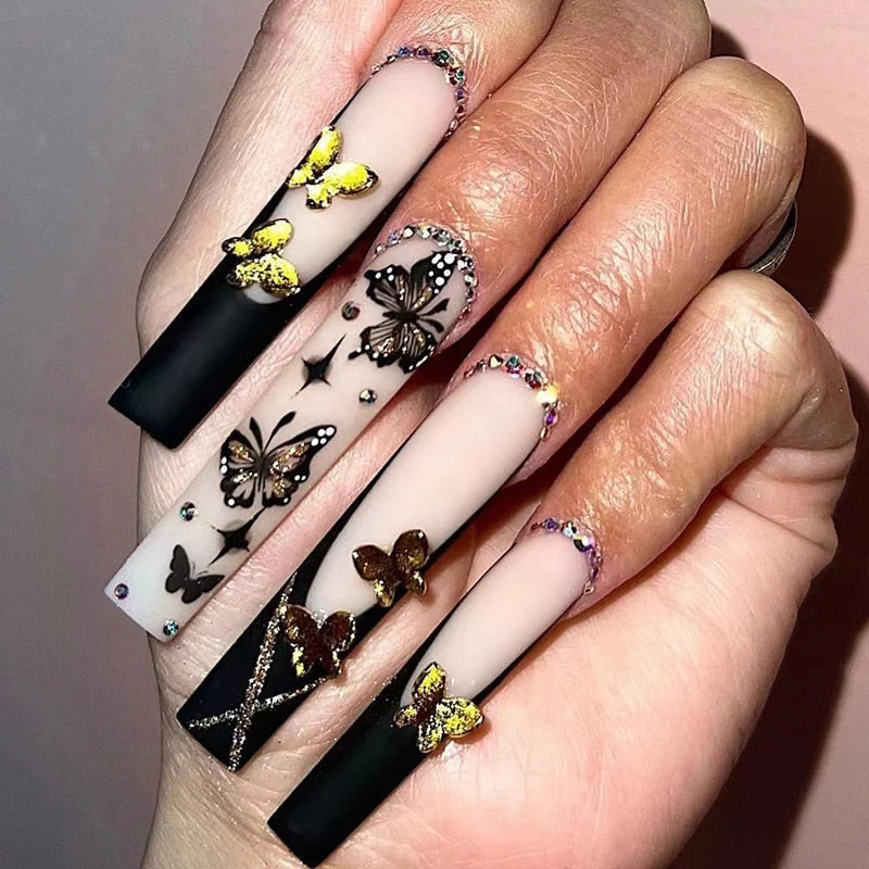 Long Square Press On Nails - Image 41