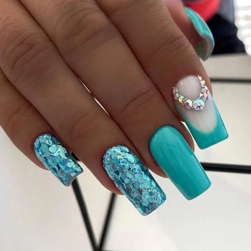 Long Square Press On Nails - Image 46