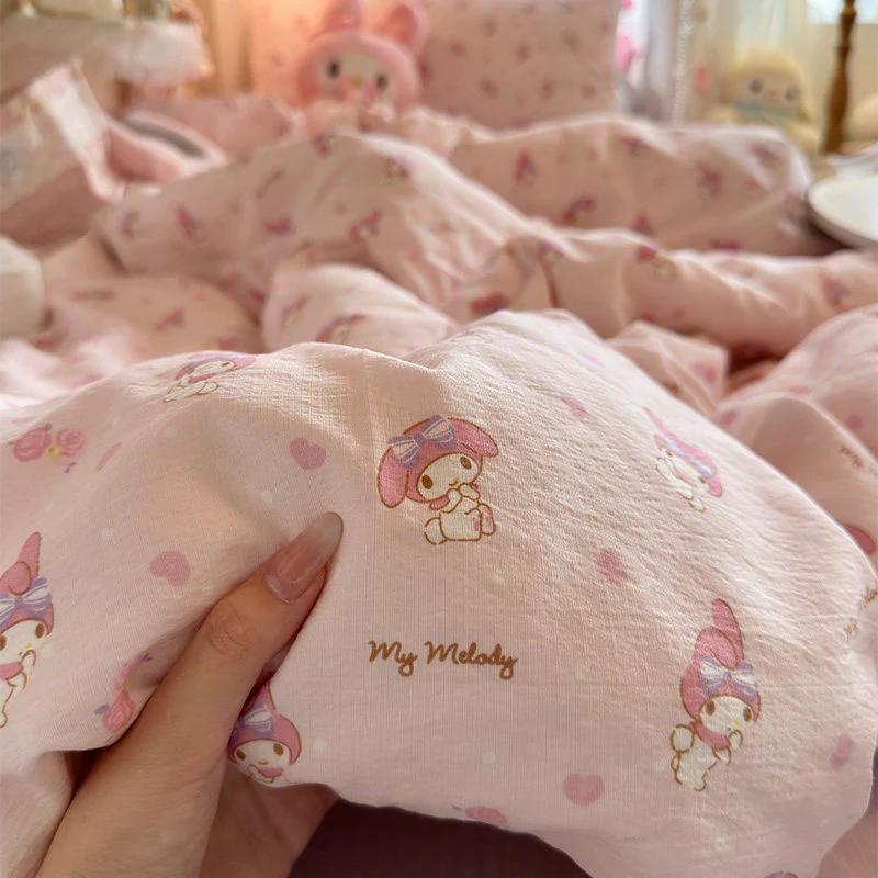 Lovely Melody washed cotton bed sheet set of four - Image 2