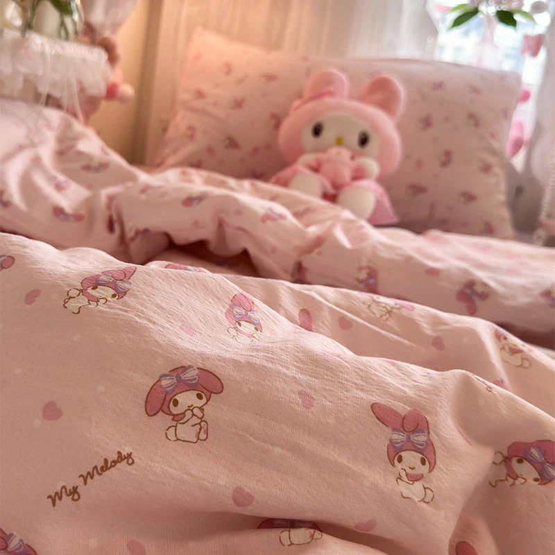 Lovely Melody washed cotton bed sheet set of four - Image 4