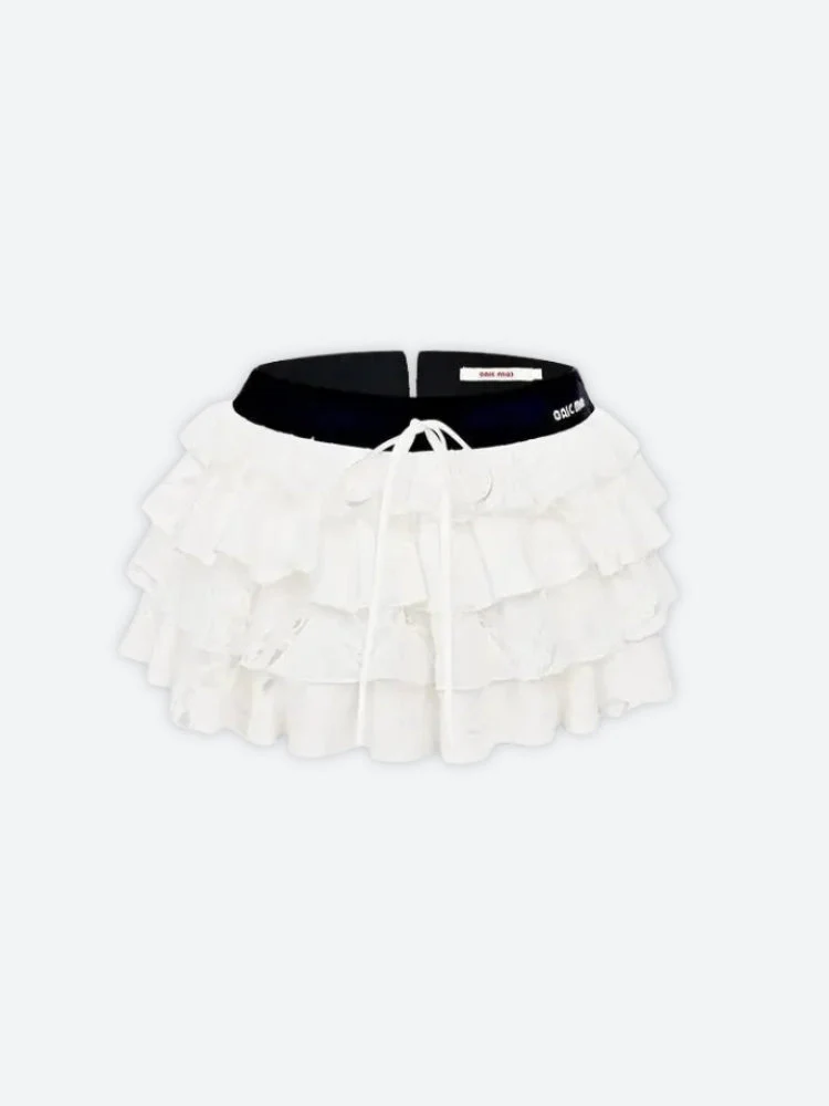 Low Rise Layered Mini Skirt - Image 4
