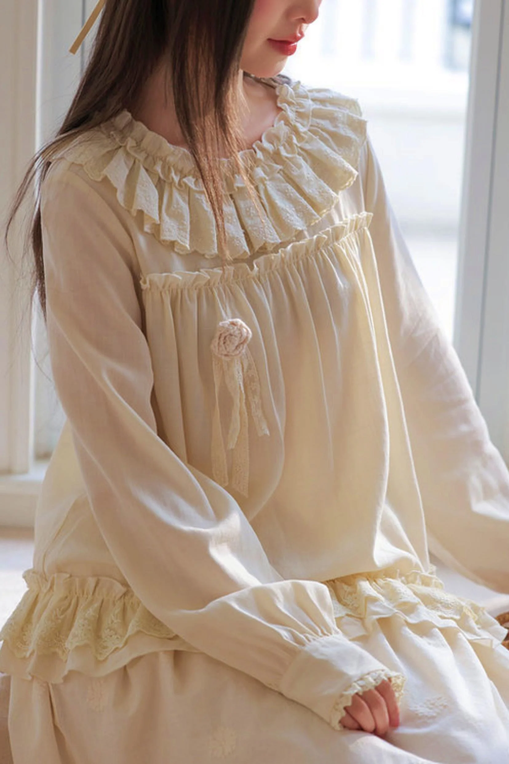 Lyocell Lace Trim Blouse - Image 11