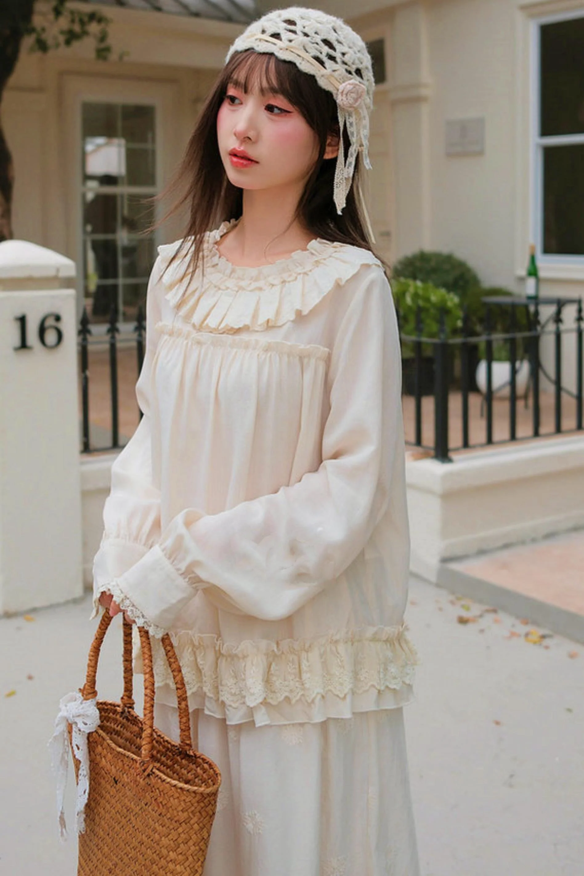 Lyocell Lace Trim Blouse - Image 3