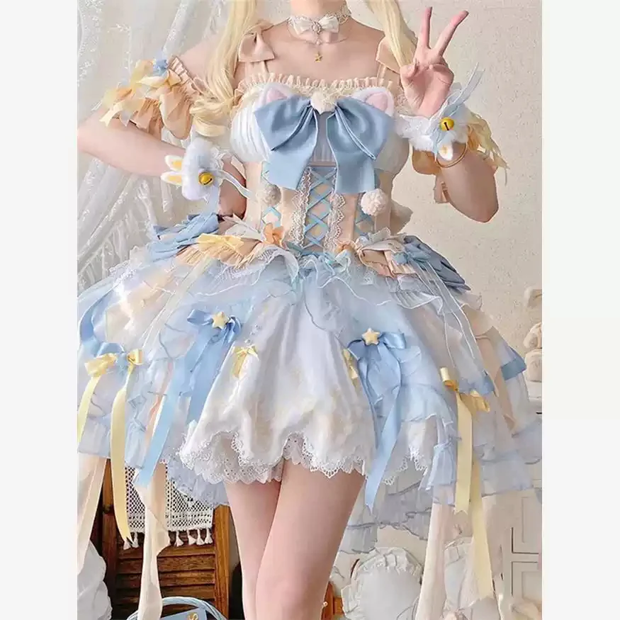 Magic Girl Lolita Yellow&Blue Dress - Image 5