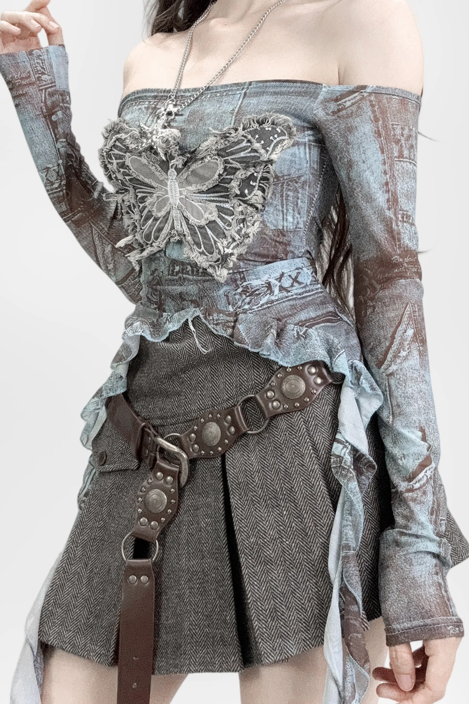 Miraid Butterfly Sheer Top - Image 2