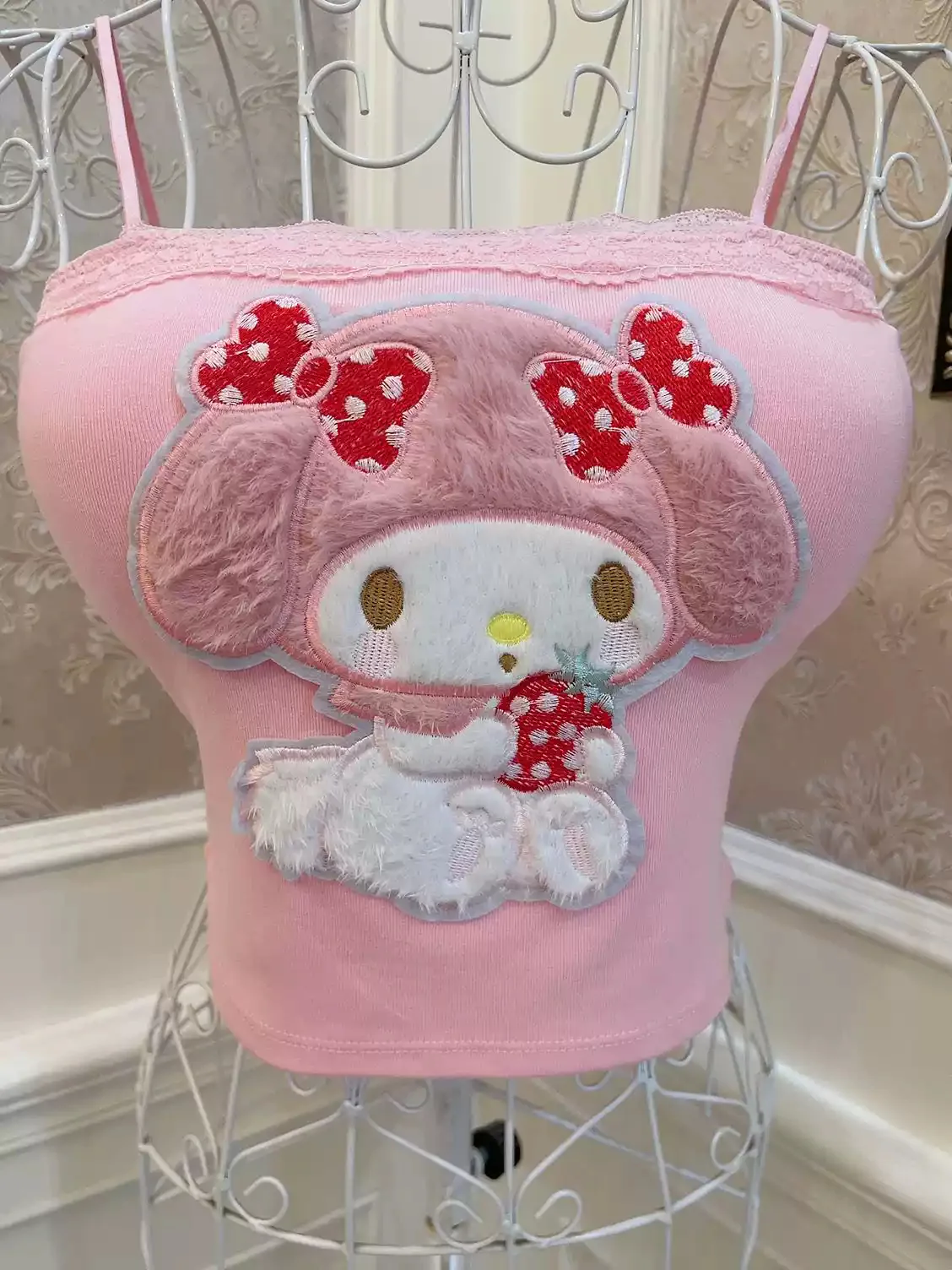 Melody Bow Embroidered Tank Top - Image 2