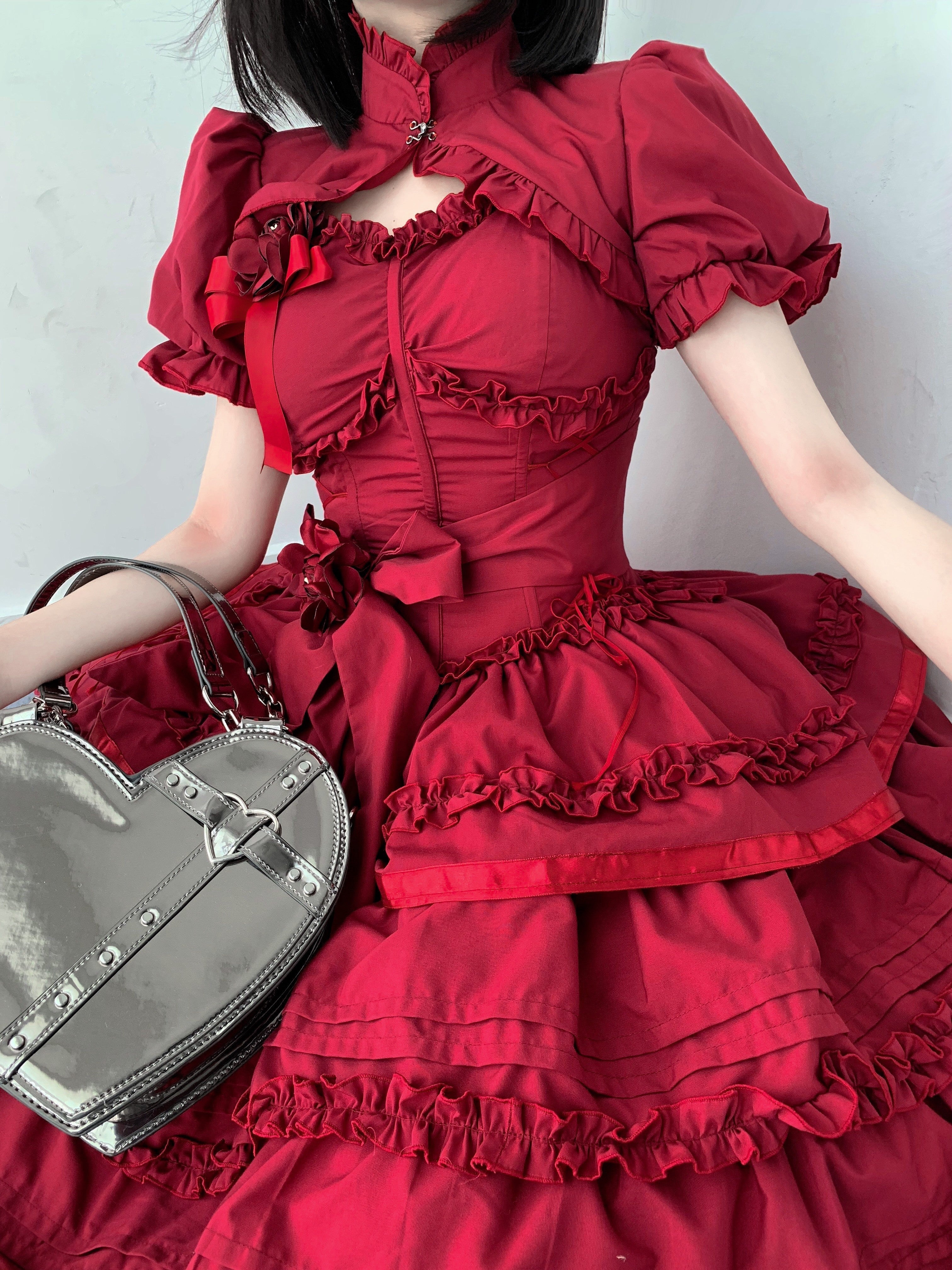 Gothic Lolita JSK Dress Christmas Short Sleeve Bolero - Image 14