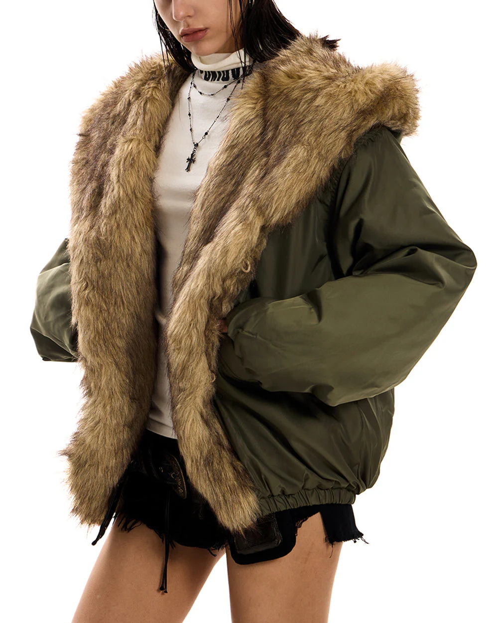 Mercury Rising Fur Trim Winter Jacket - Image 3