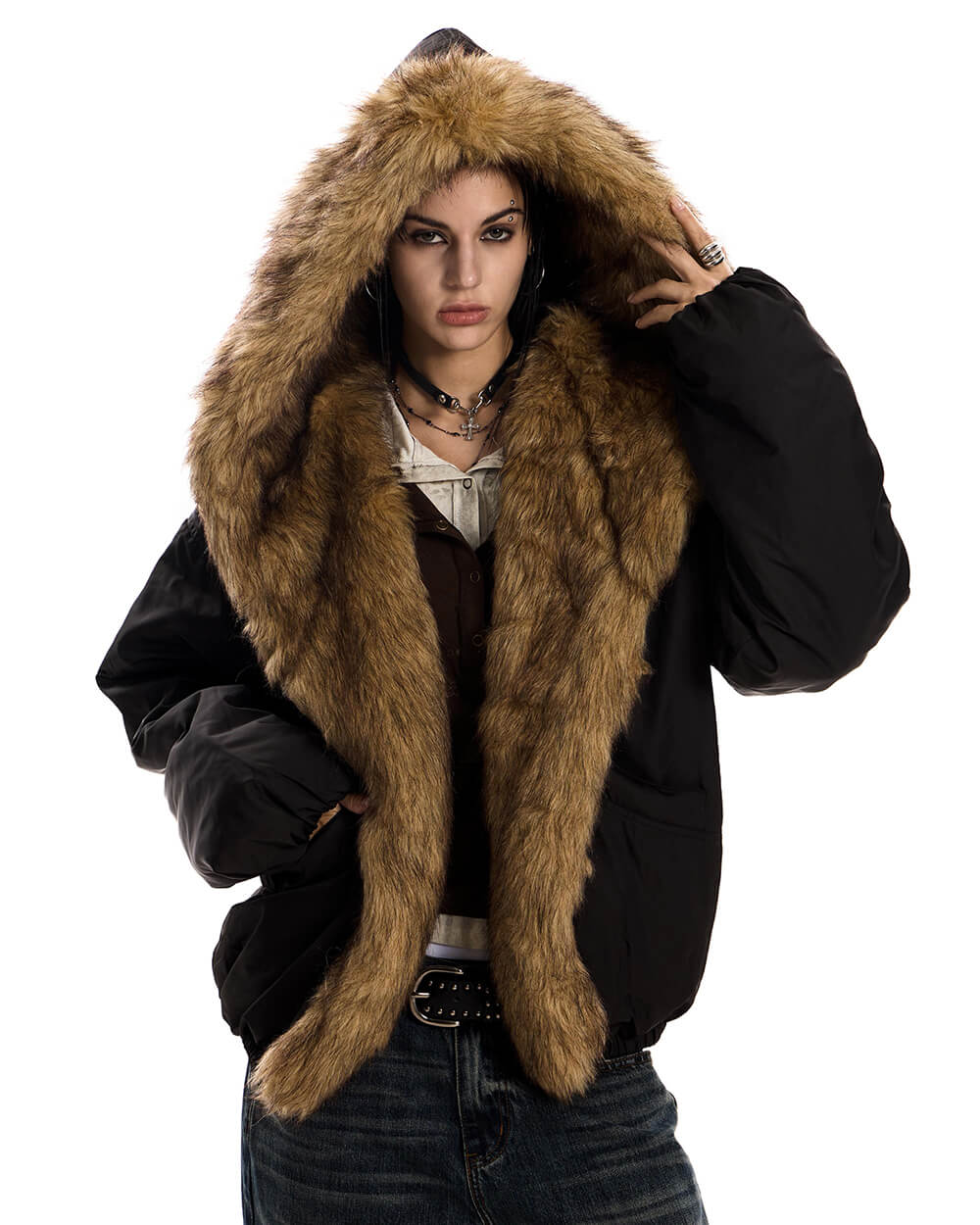 Mercury Rising Fur Trim Winter Jacket - Image 6