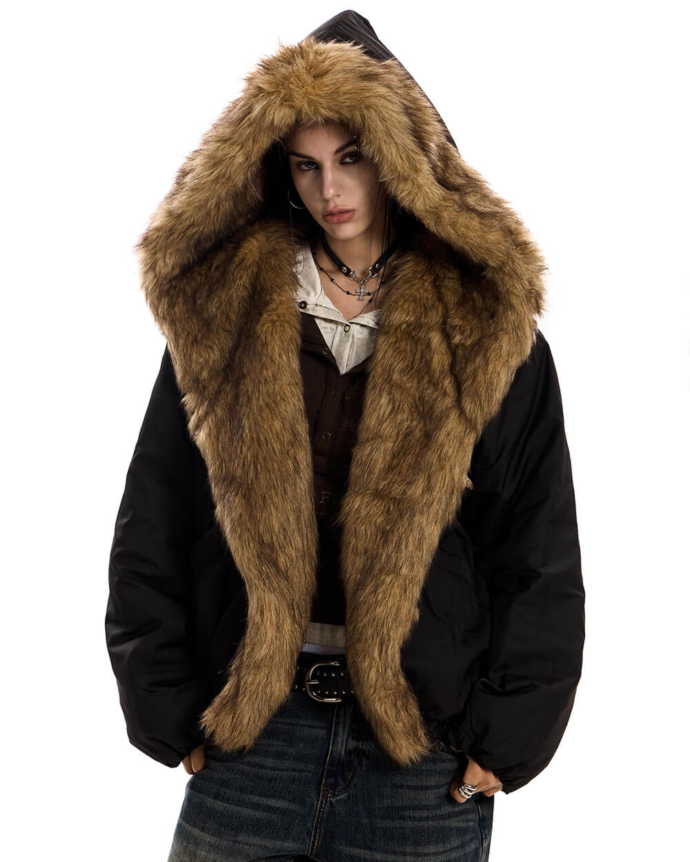 Mercury Rising Fur Trim Winter Jacket - Image 8