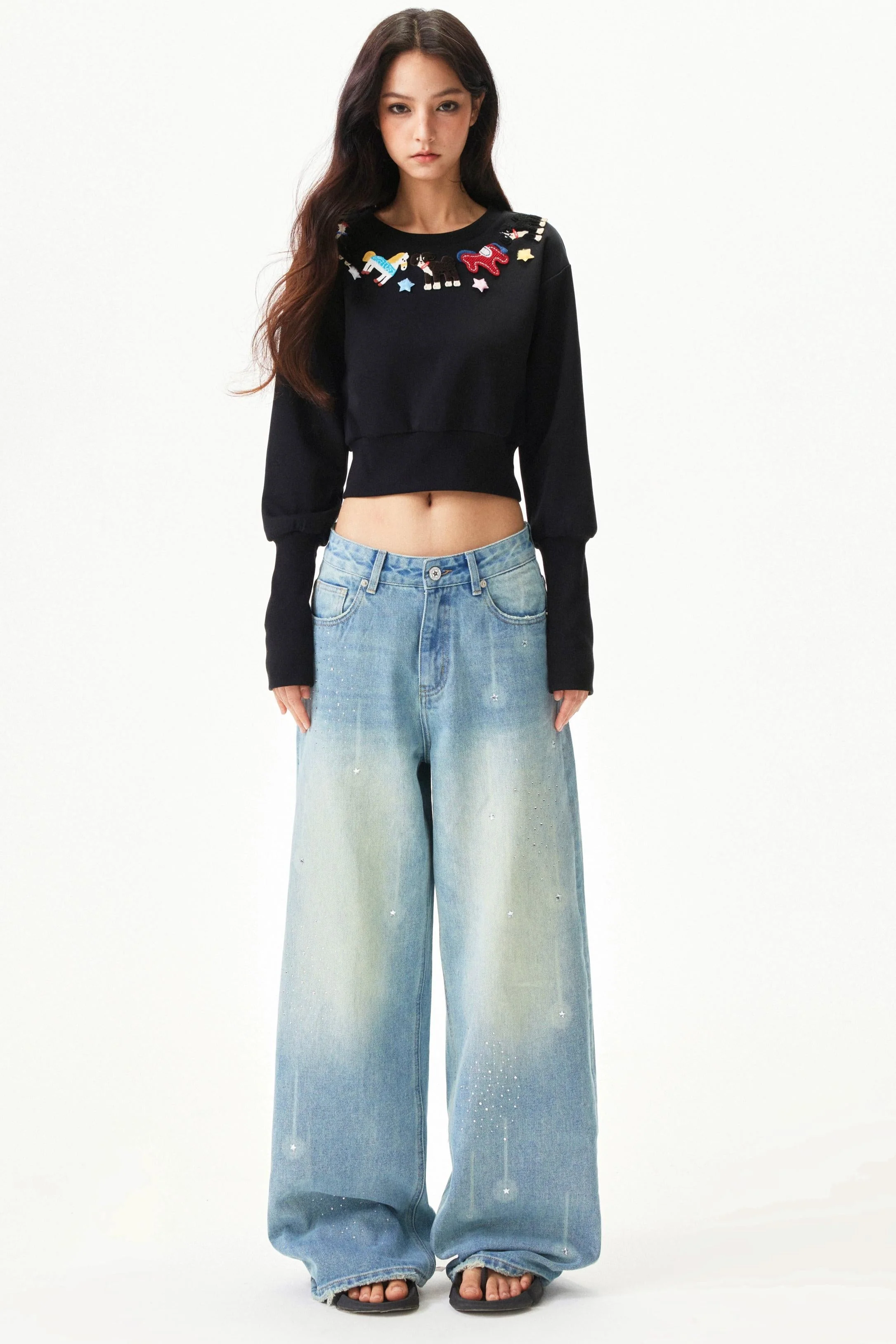 Meteor Shower Rhinestone Jeans - Image 13