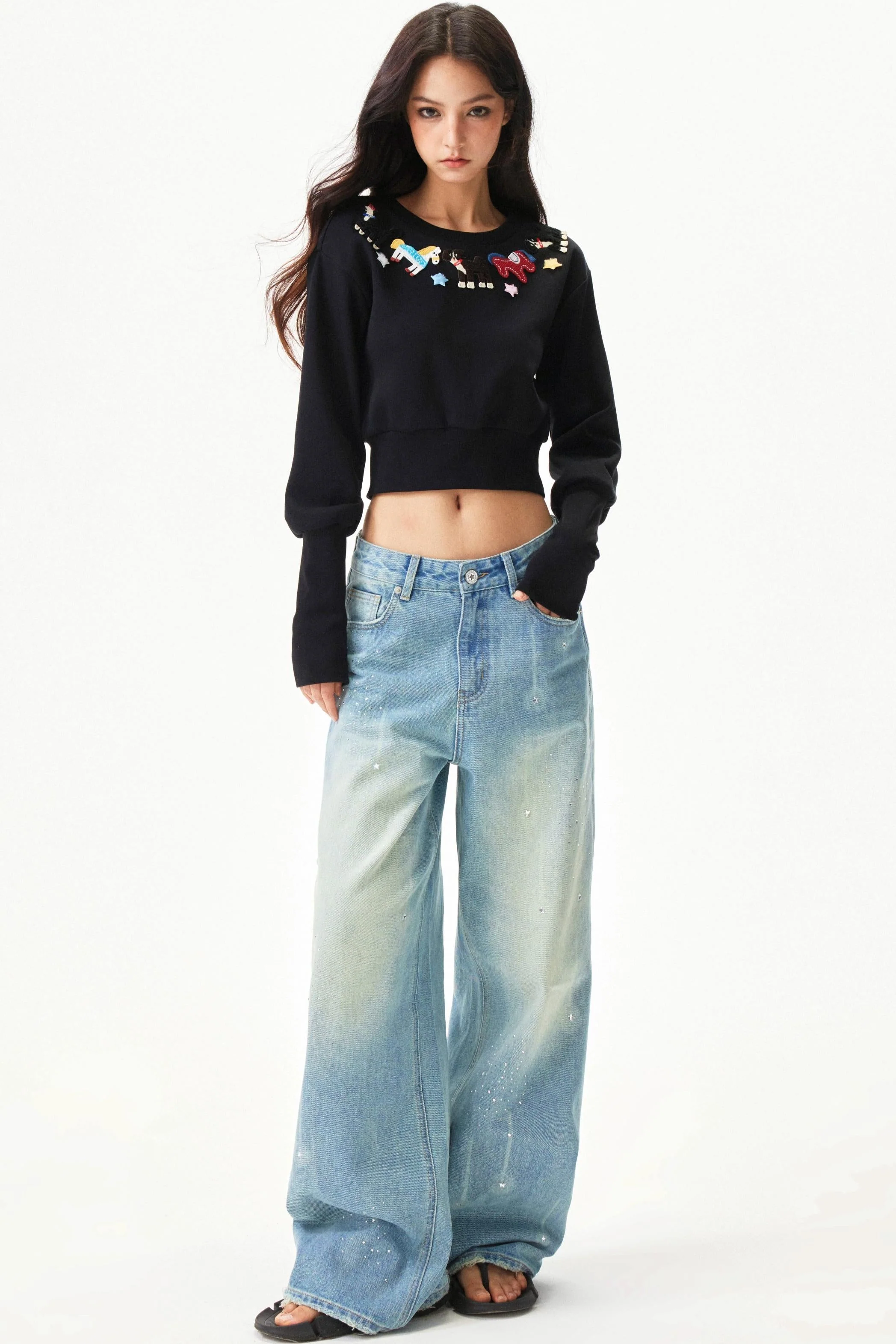 Meteor Shower Rhinestone Jeans - Image 14