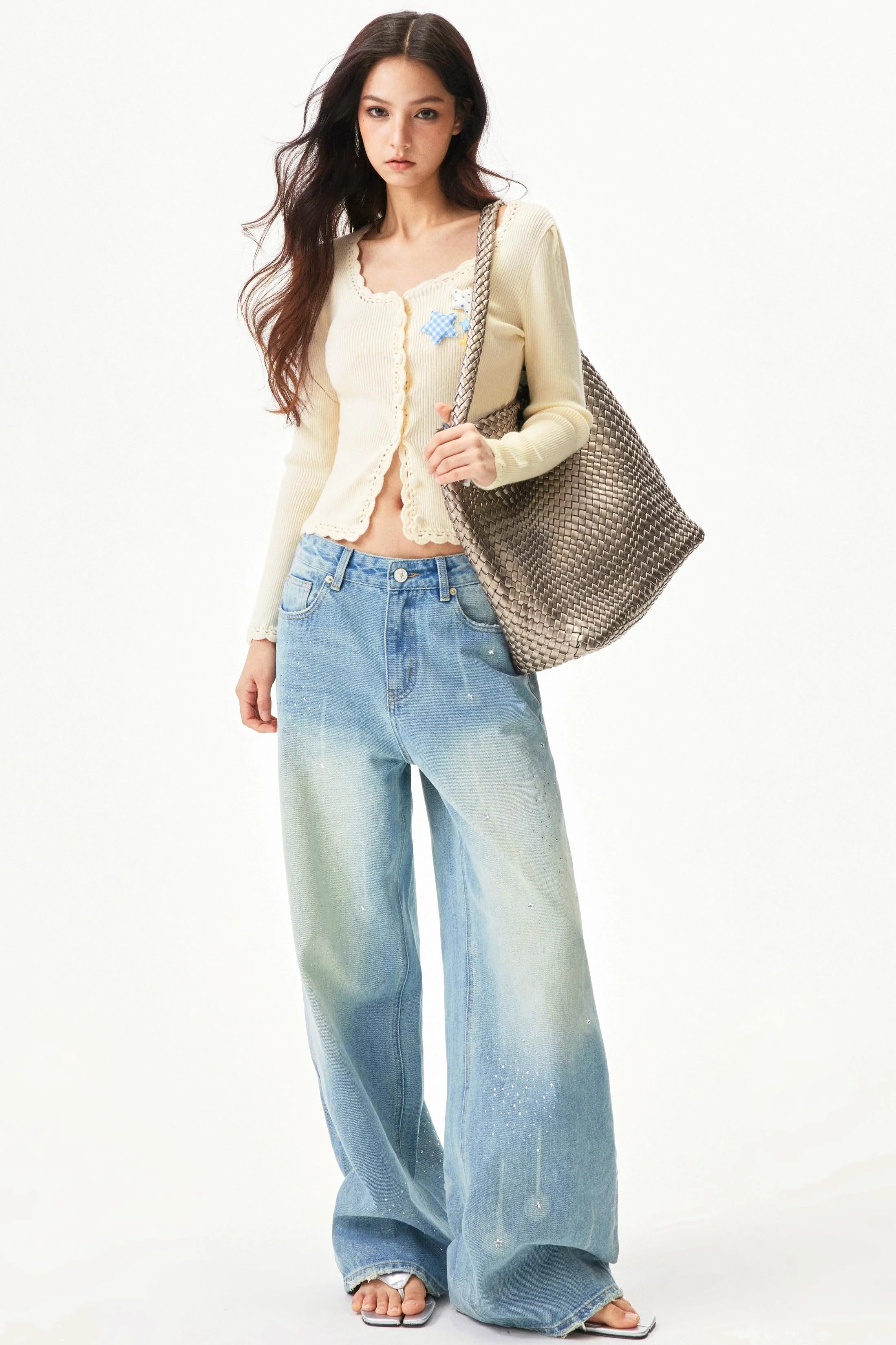Meteor Shower Rhinestone Jeans - Image 3