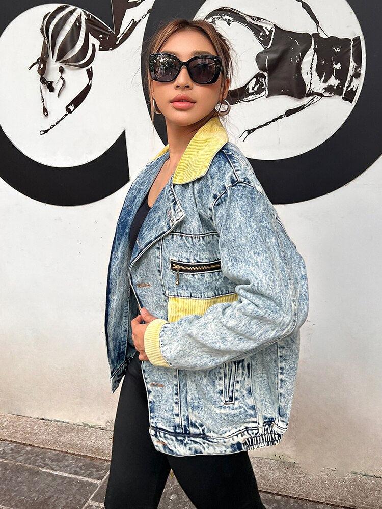 Mid Wash Patchwork Denim Jacket - Image 4