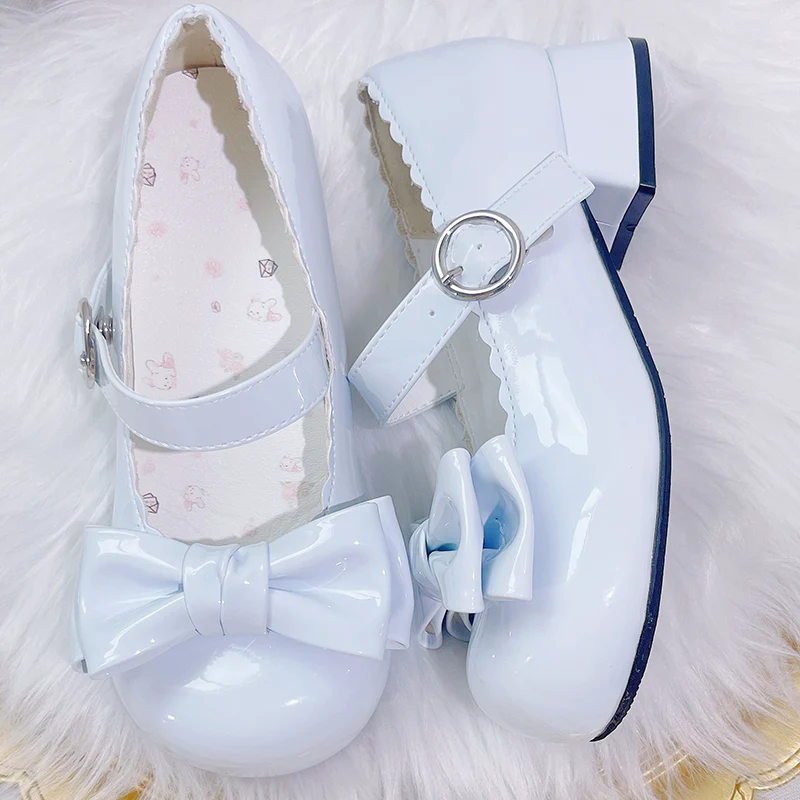 Milk Jelly Round Toe Bow Shoes - Image 3