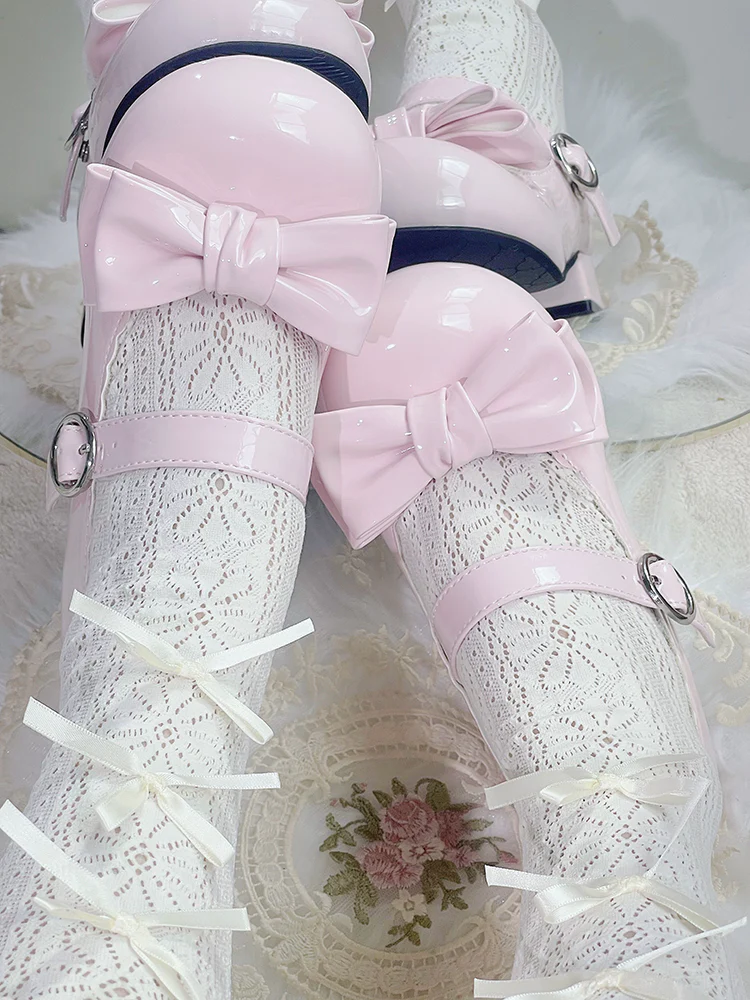 Milk Jelly Round Toe Bow Shoes - Image 4