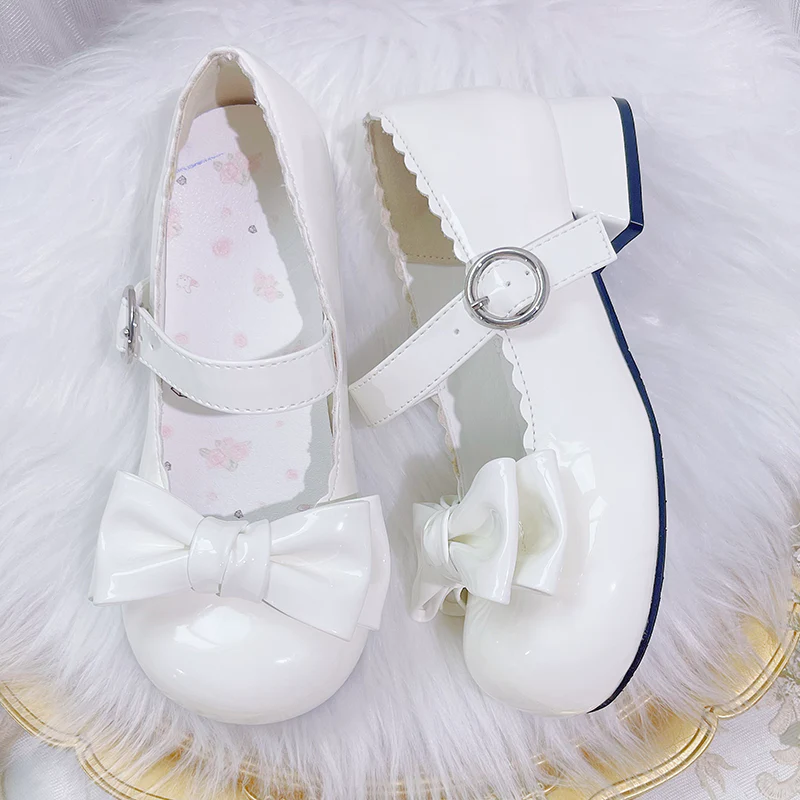 Milk Jelly Round Toe Bow Shoes - Image 5