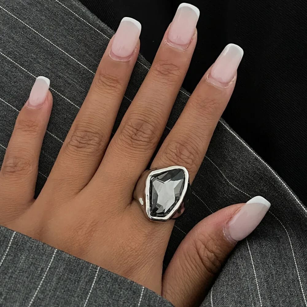 Minimalist Aesthetic Silver Ring Set - Image 5