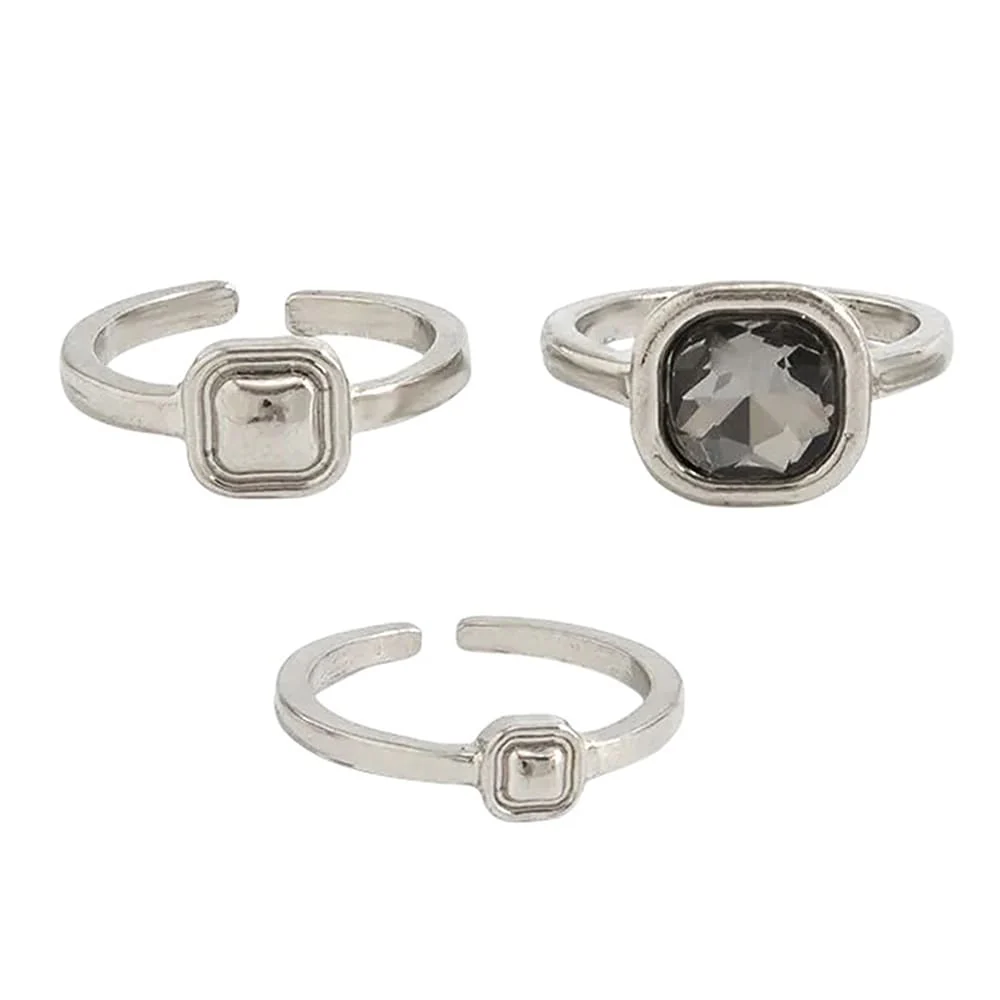 Minimalist Aesthetic Silver Ring Set - Image 7