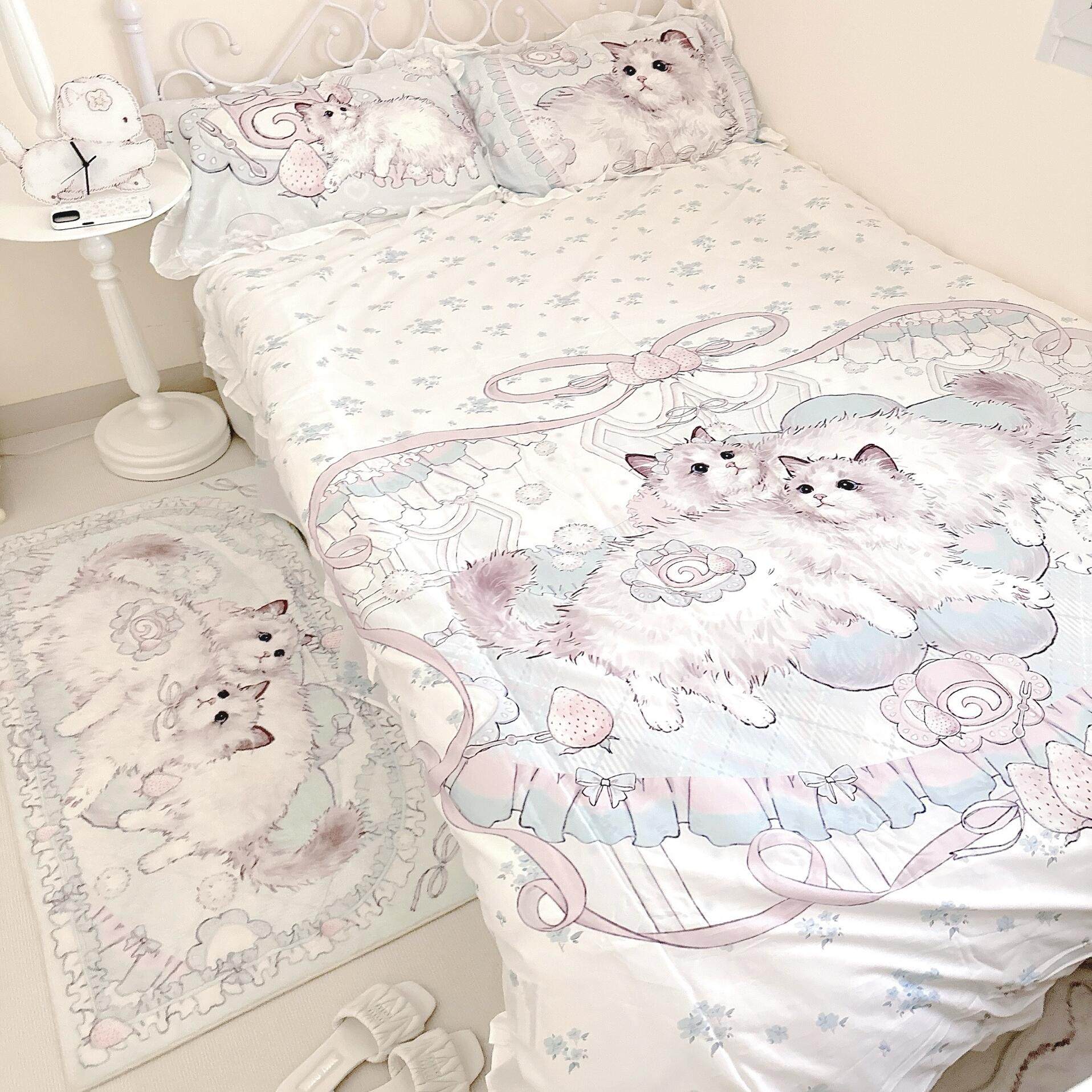 Mint ragdoll cat bed sheet set of four - Image 3