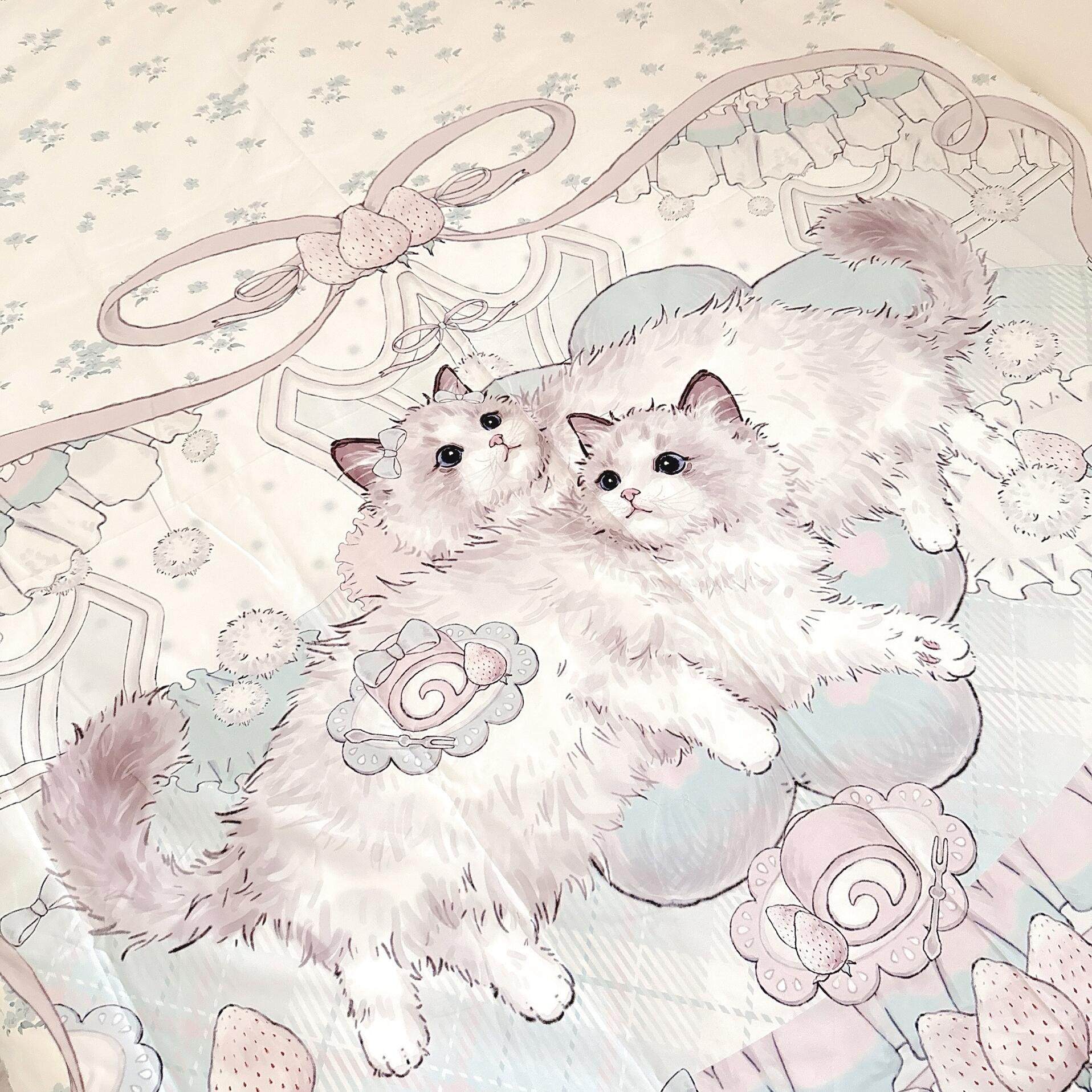 Mint ragdoll cat bed sheet set of four - Image 6