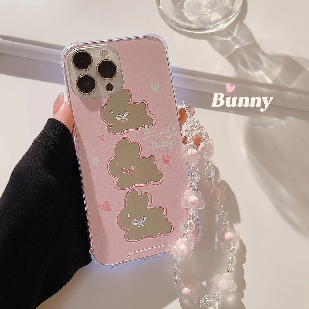Mirrored Bunny iPhone Case & Chain - Image 2