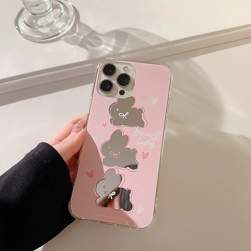 Mirrored Bunny iPhone Case & Chain - Image 3